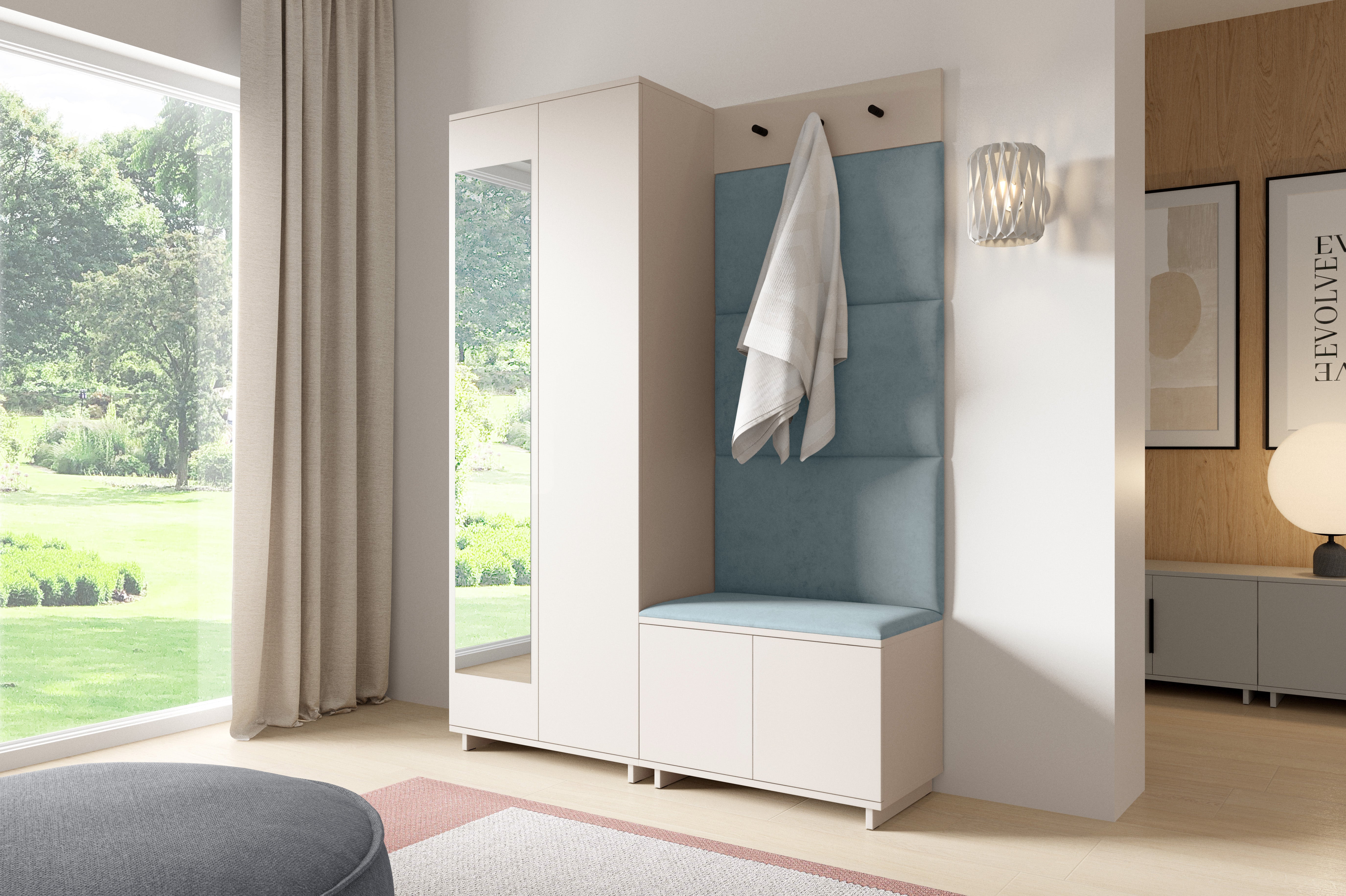 PK Bianco 3 Hallway Wardrobe Set - Aqua