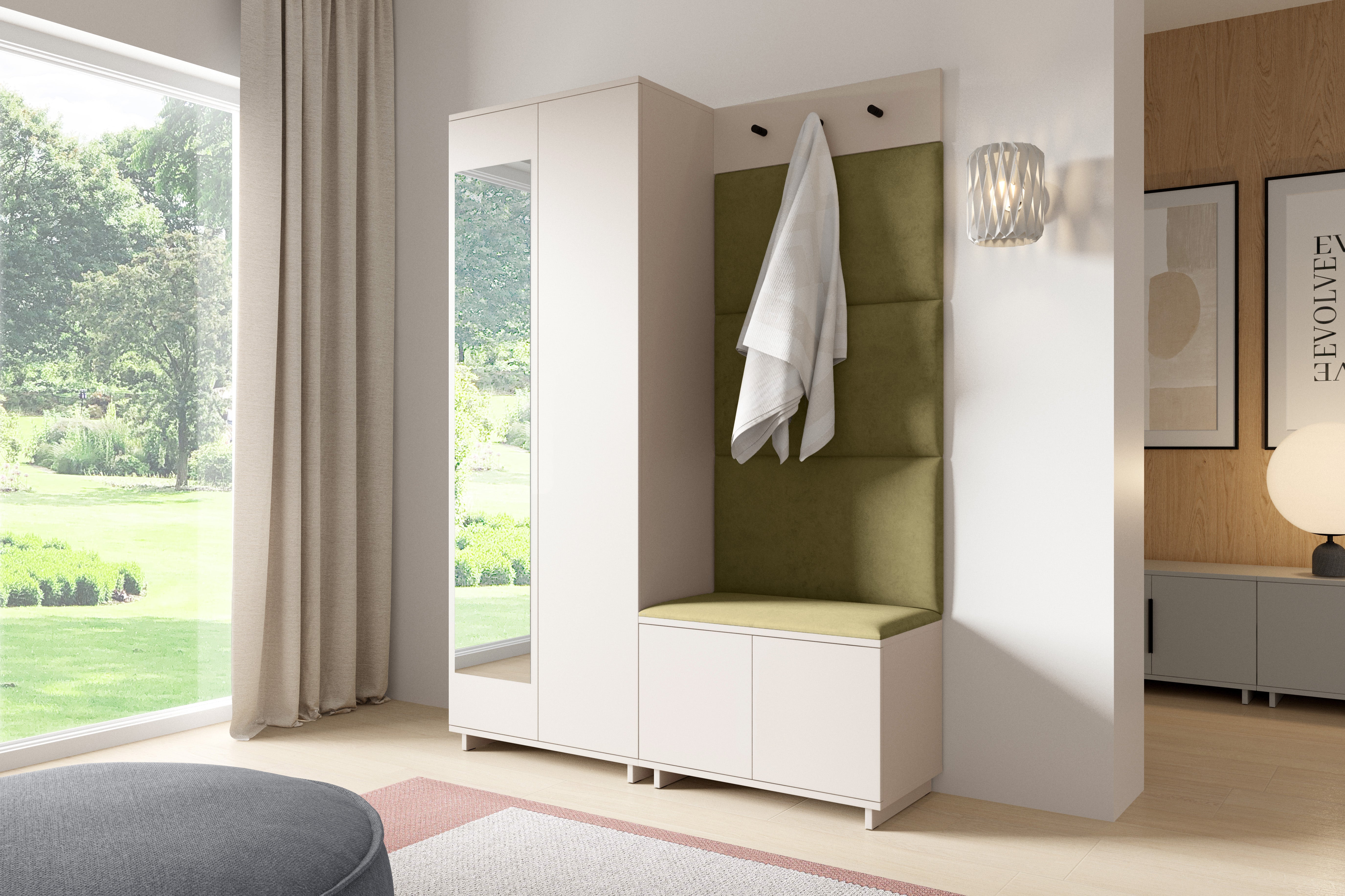 PK Bianco 3 Hallway Wardrobe Set - Olive