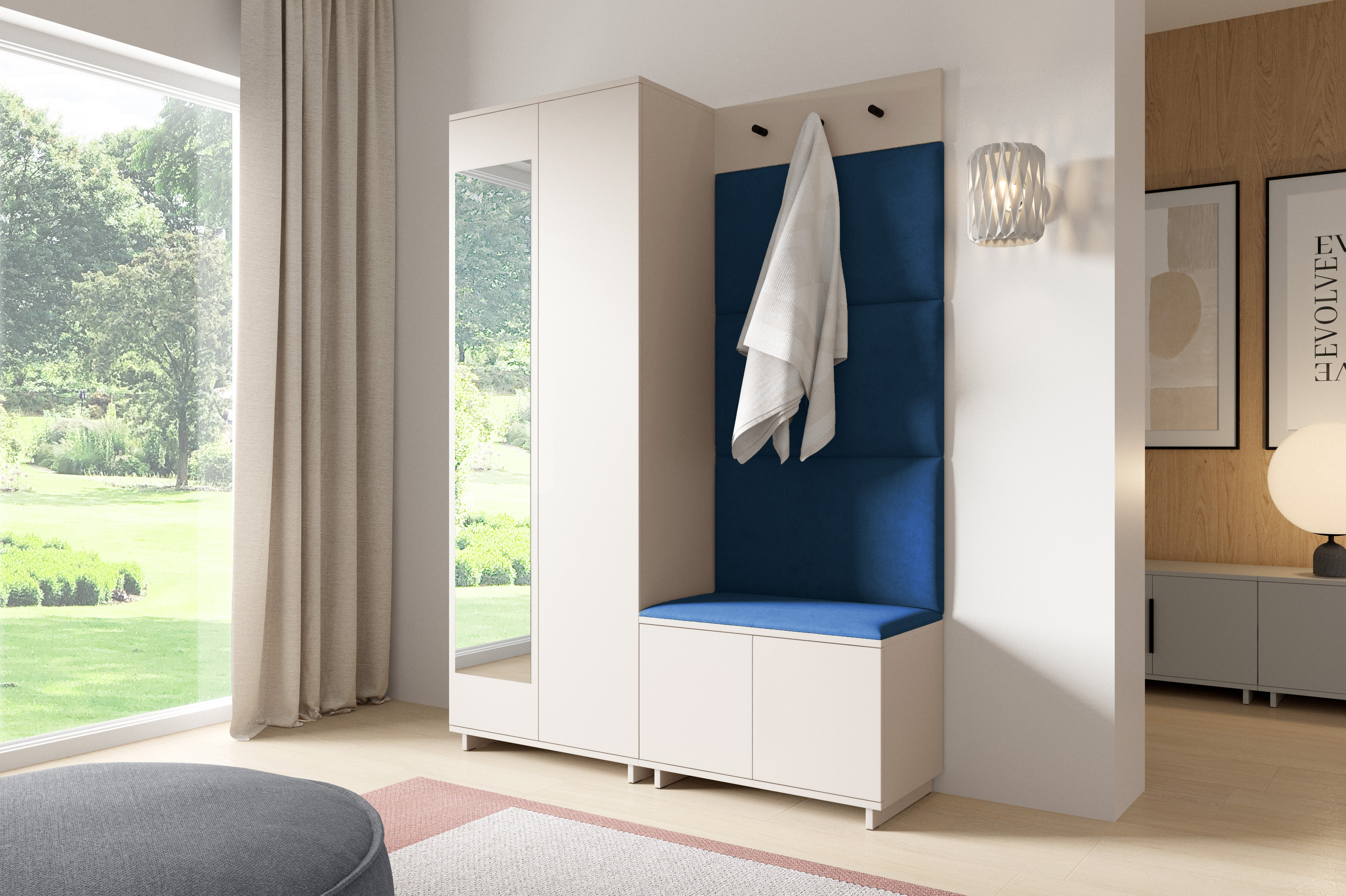 PK Bianco 3 Hallway Wardrobe Set - Deep Blue