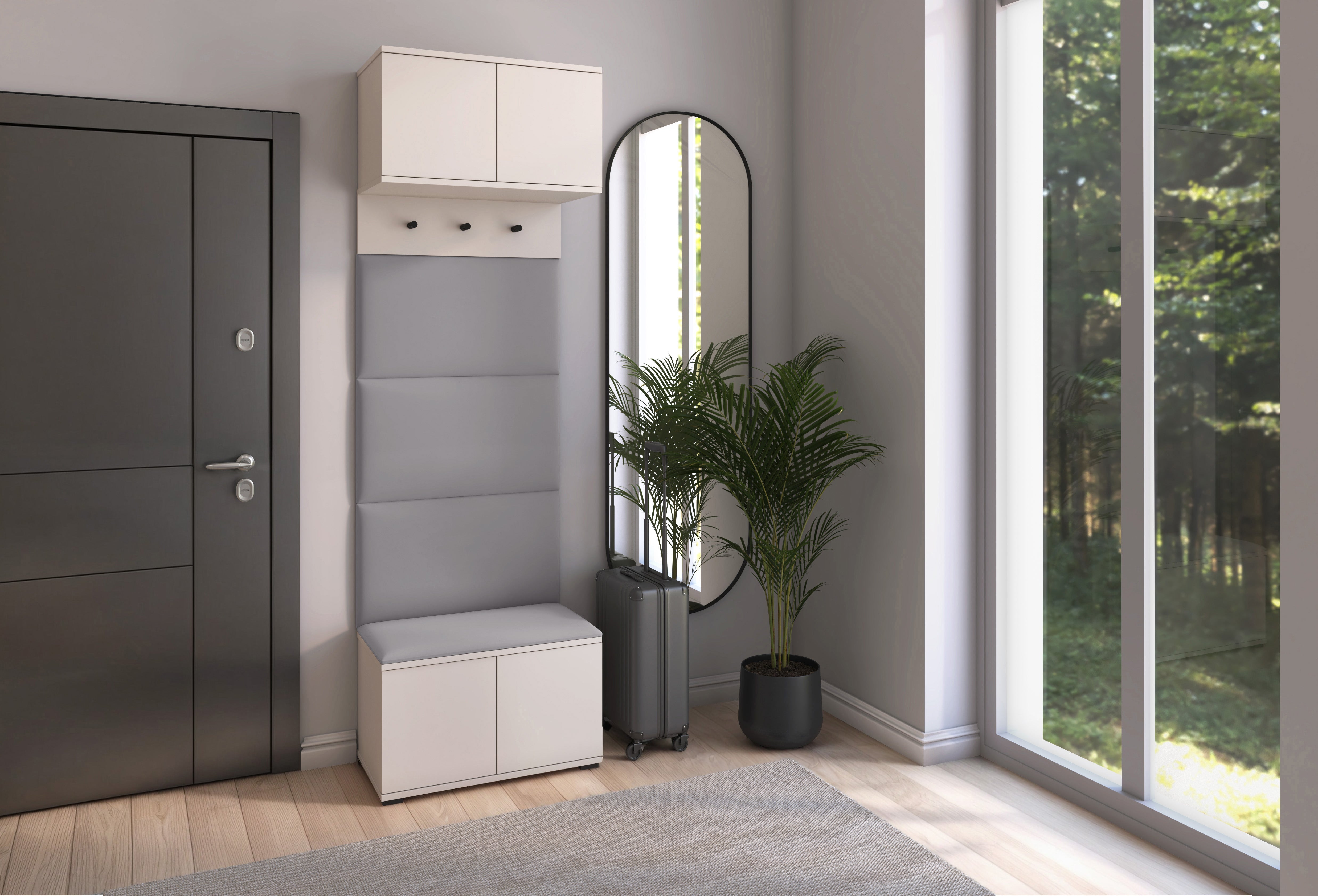 PK Bianco 5 Hallway Wardrobe Set – Ash