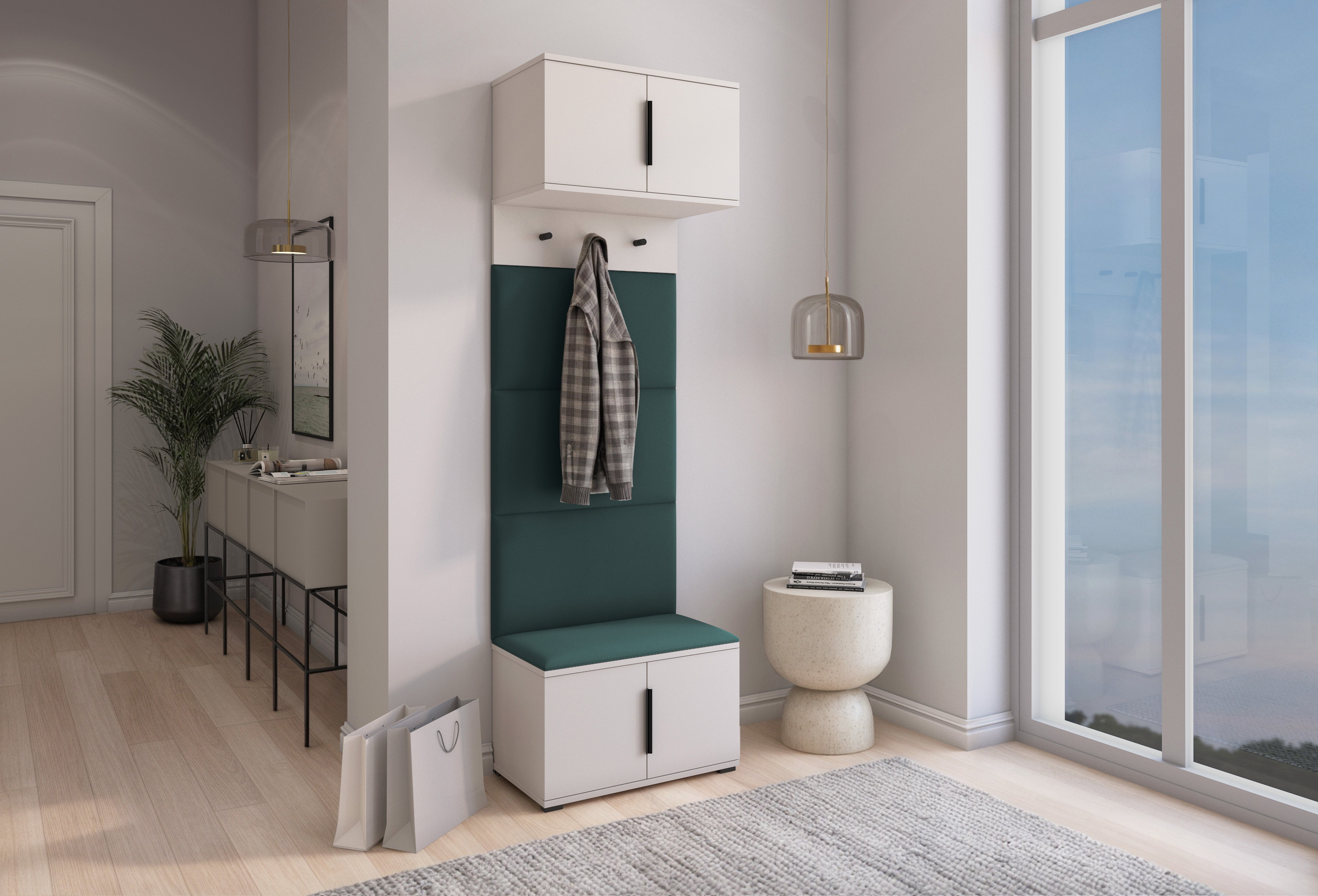 PK Bianco 5 Hallway Wardrobe Set – Bottle Green