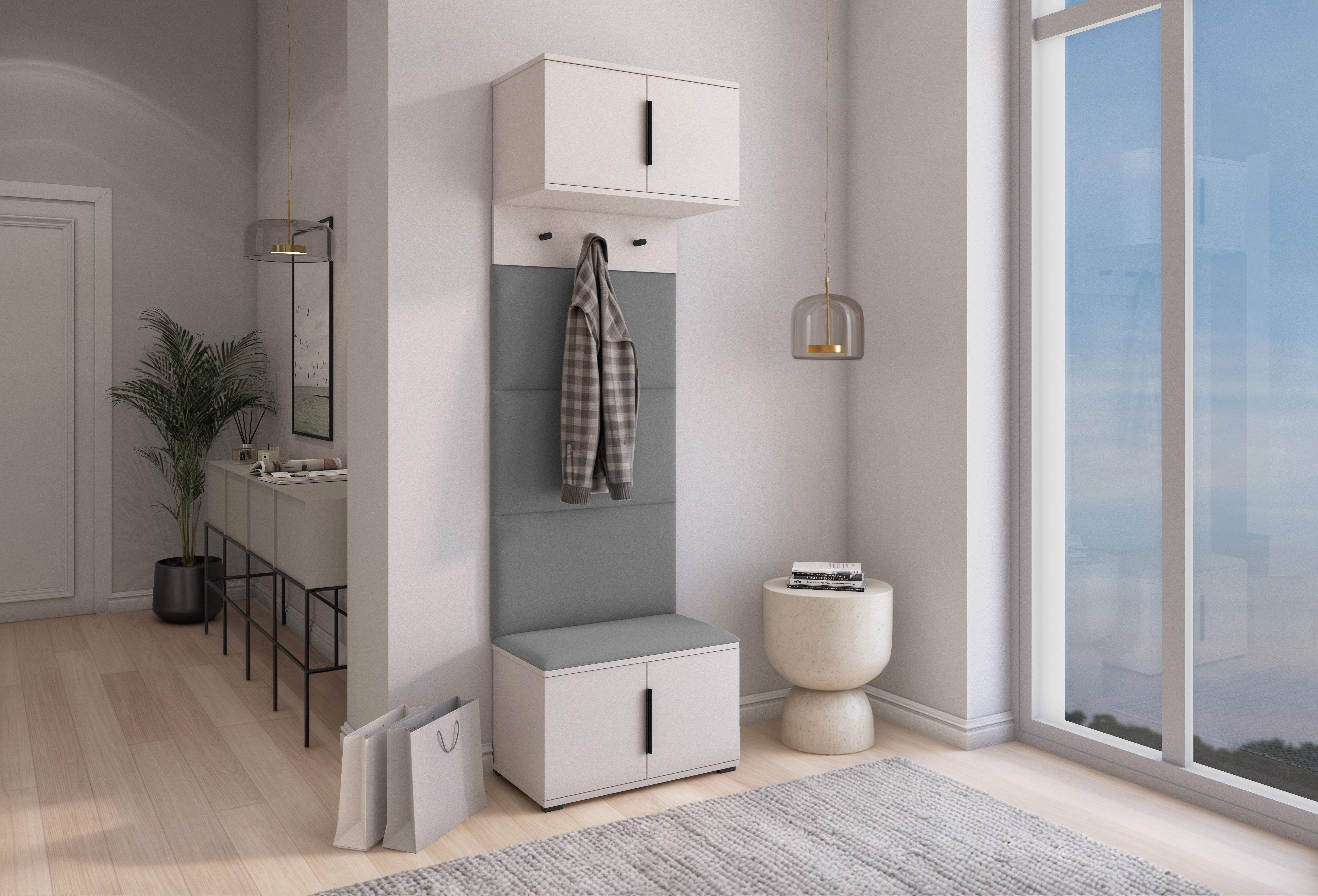 PK Bianco 5 Hallway Wardrobe Set – Ash