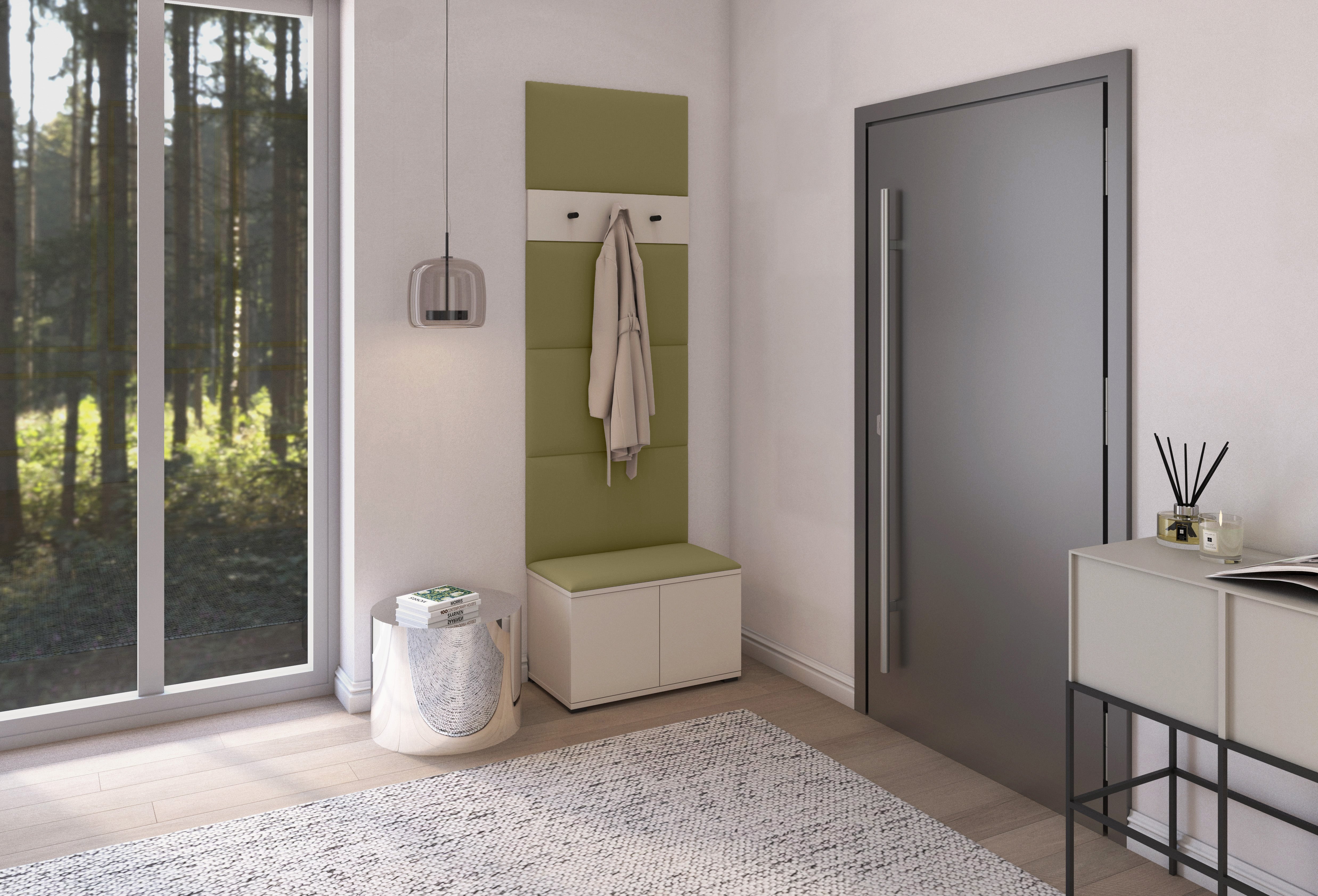 PK Bianco 6 Hallway Wardrobe Set - Olive