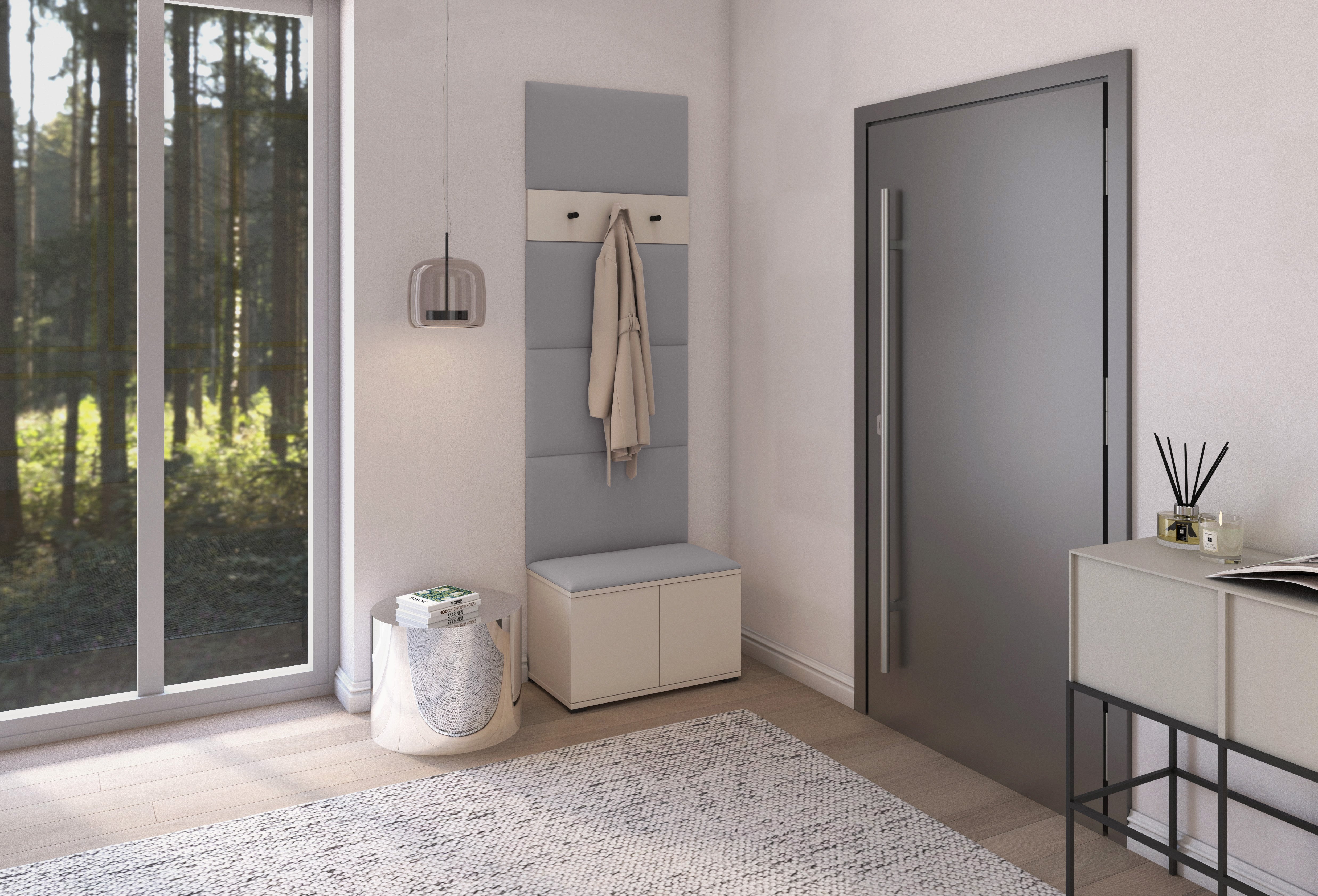 PK Bianco 6 Hallway Wardrobe Set - Ash