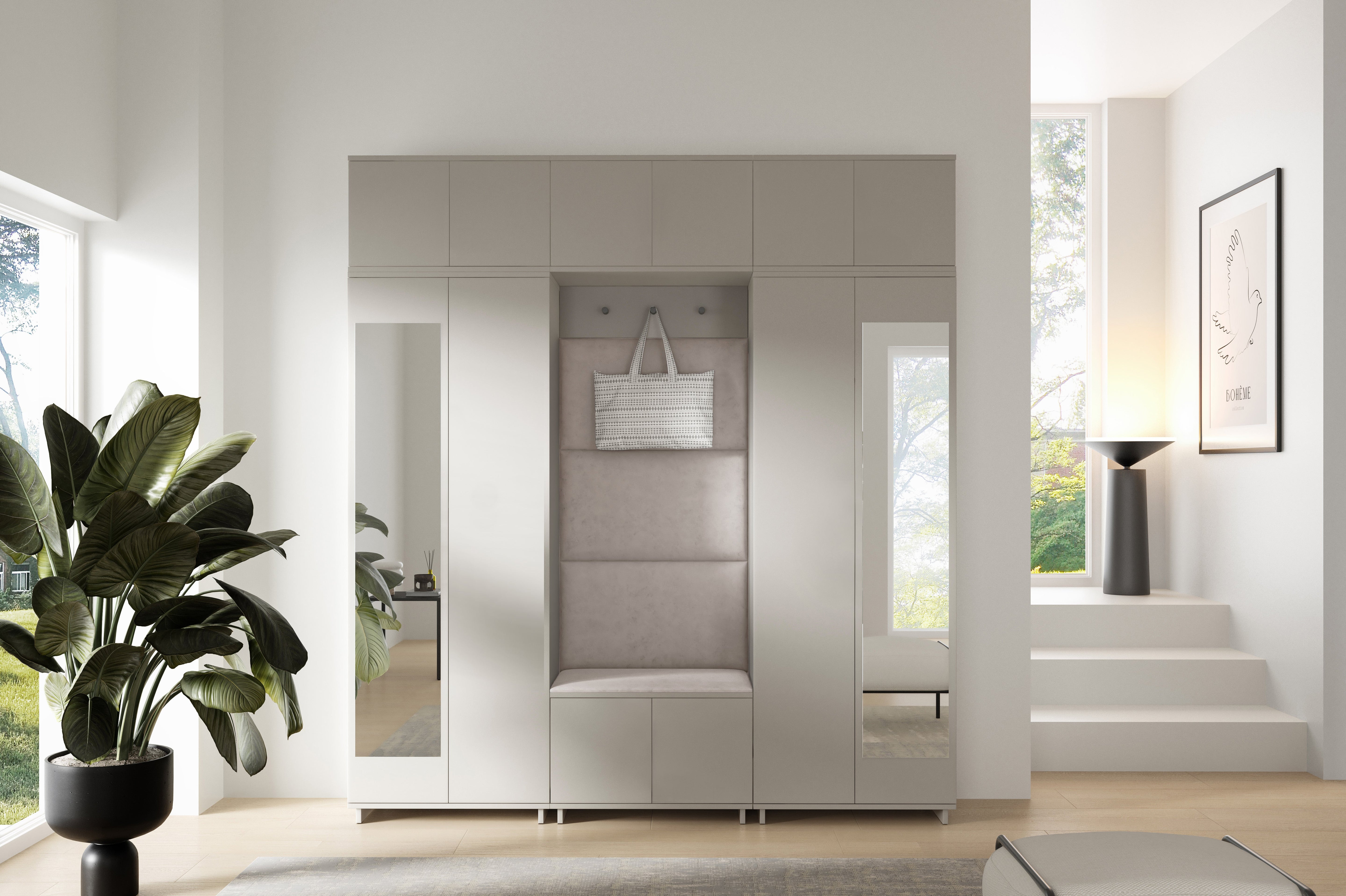 PK Bianco 2 Hallway Wardrobe Set - Cream