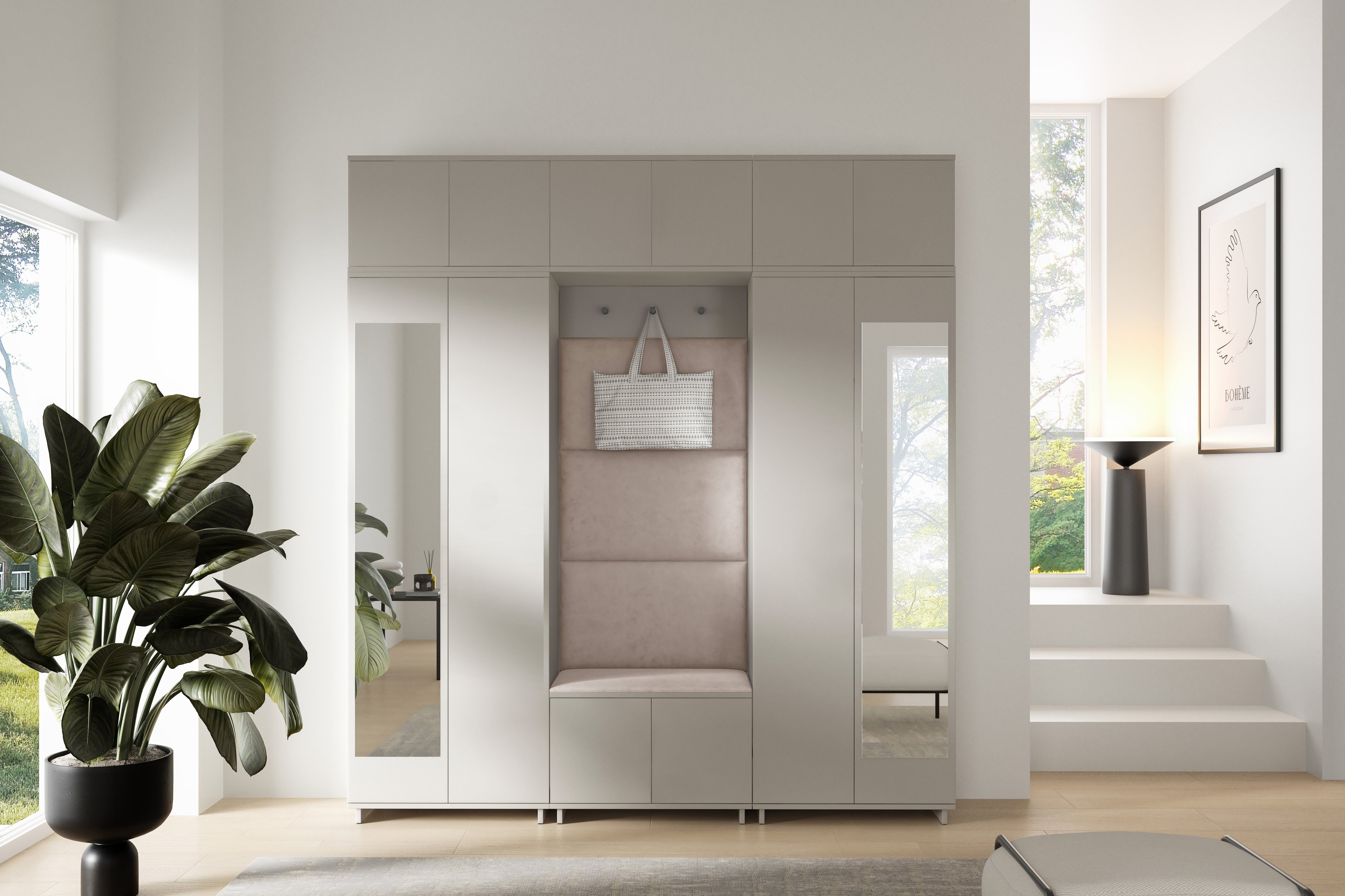 PK Bianco 2 Hallway Wardrobe Set - LIght Beige