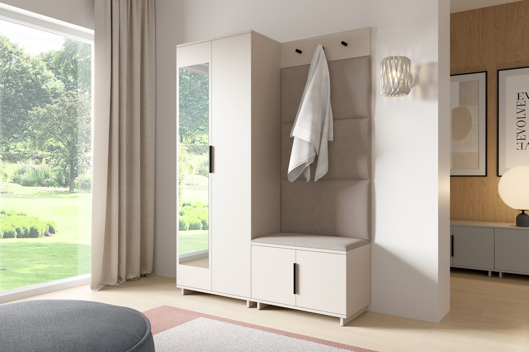 PK Bianco 3 Hallway Wardrobe Set - Rabbit