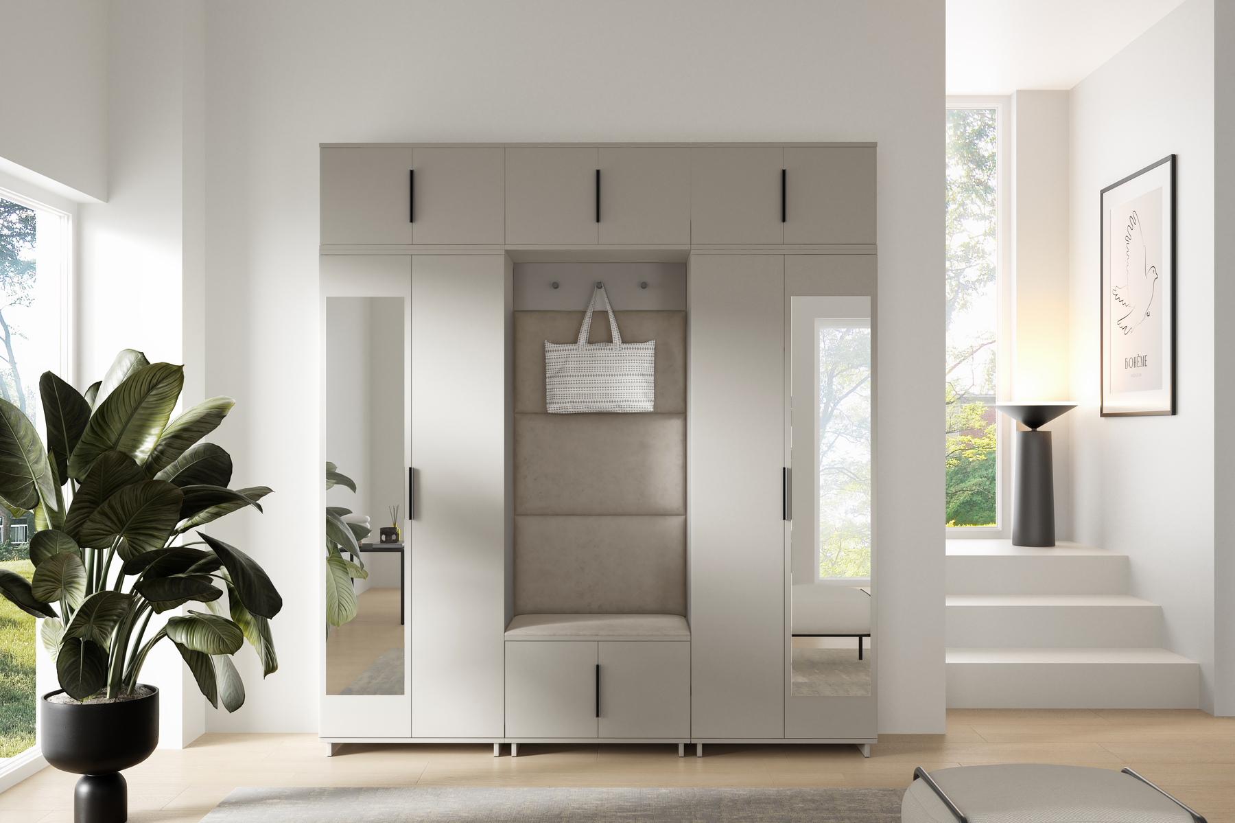 PK Bianco 2 Hallway Wardrobe Set - Rabbit