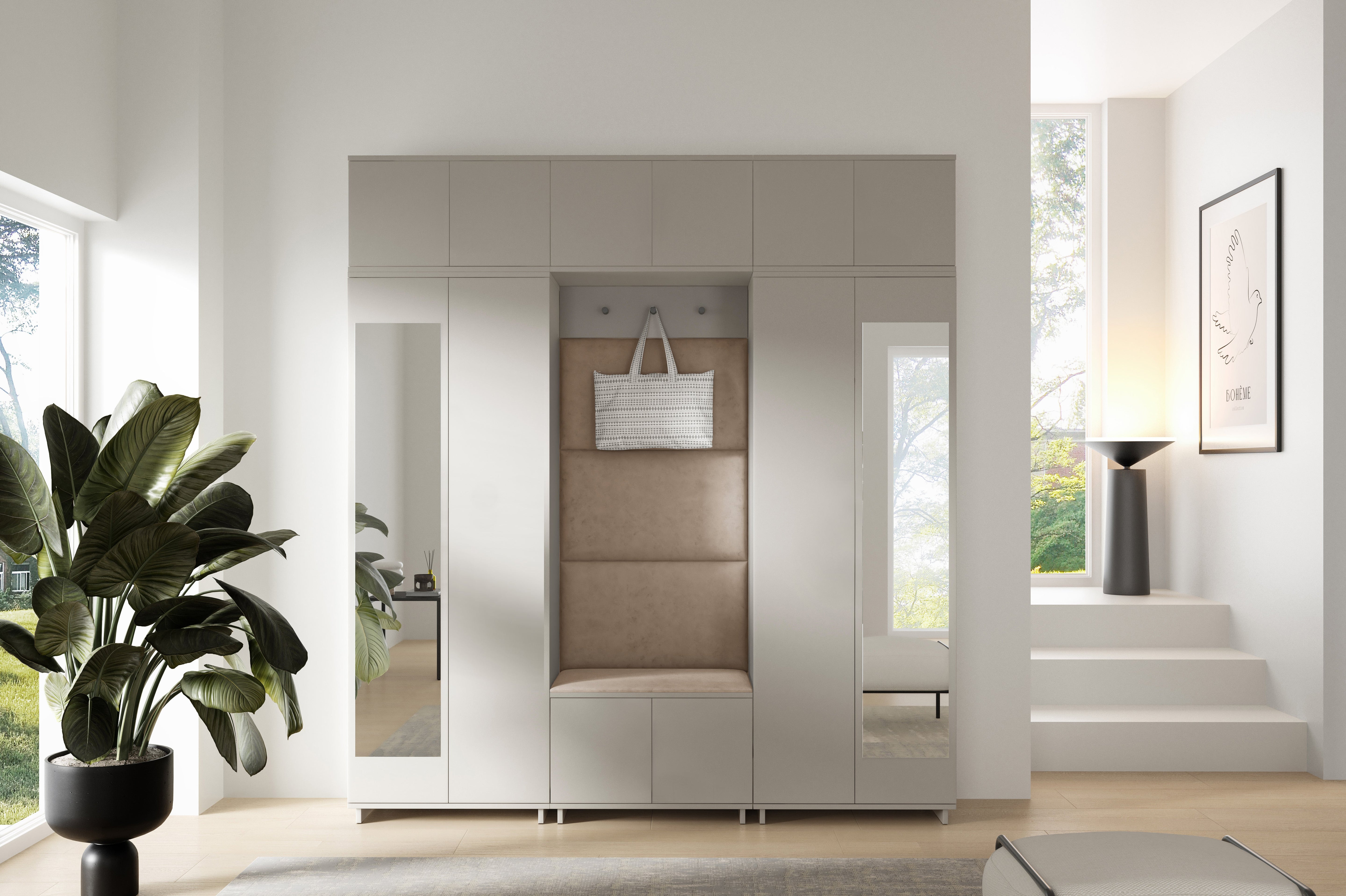 PK Bianco 2 Hallway Wardrobe Set - Beige