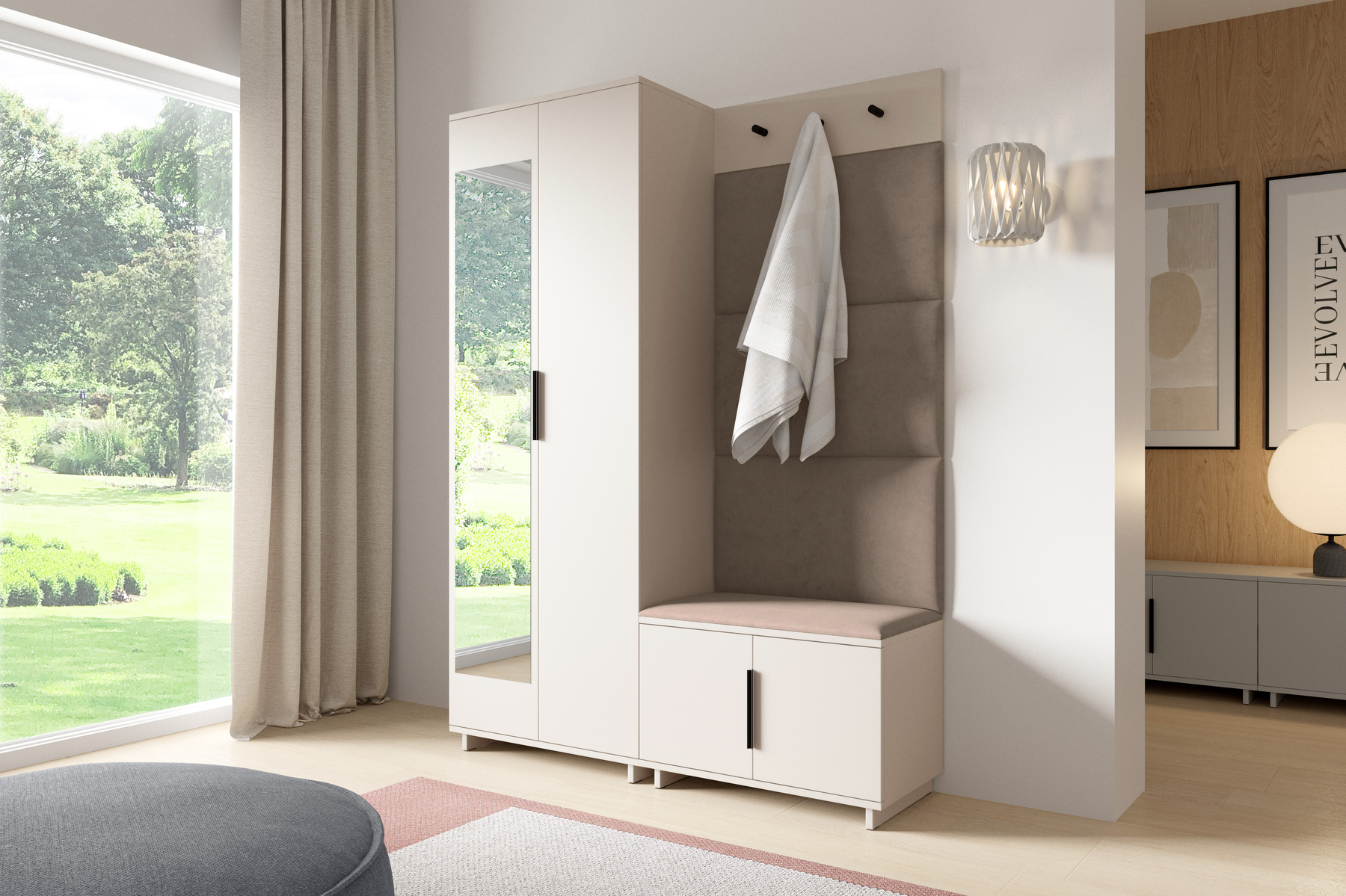 PK Bianco 3 Hallway Wardrobe Set - Mika
