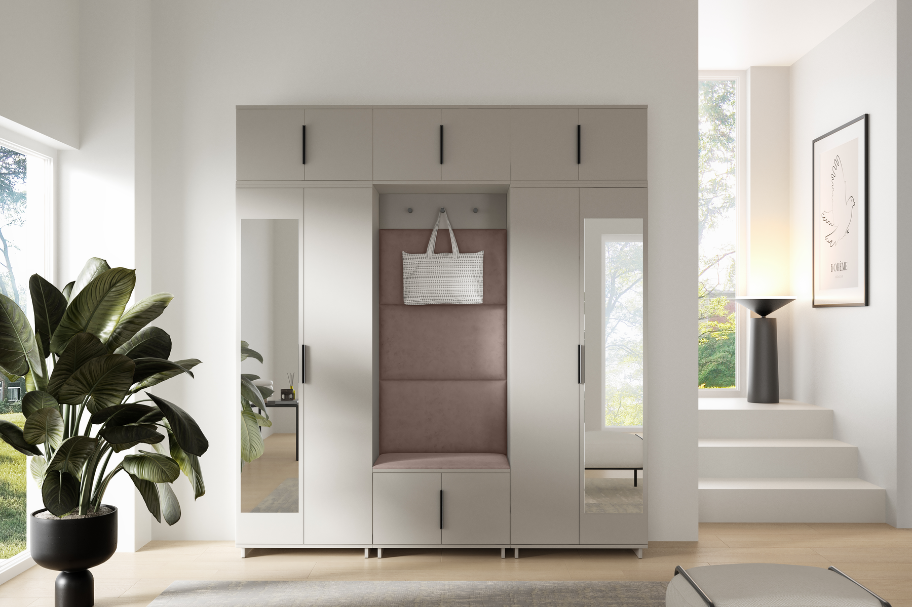 PK Bianco 2 Hallway Wardrobe Set - Mika