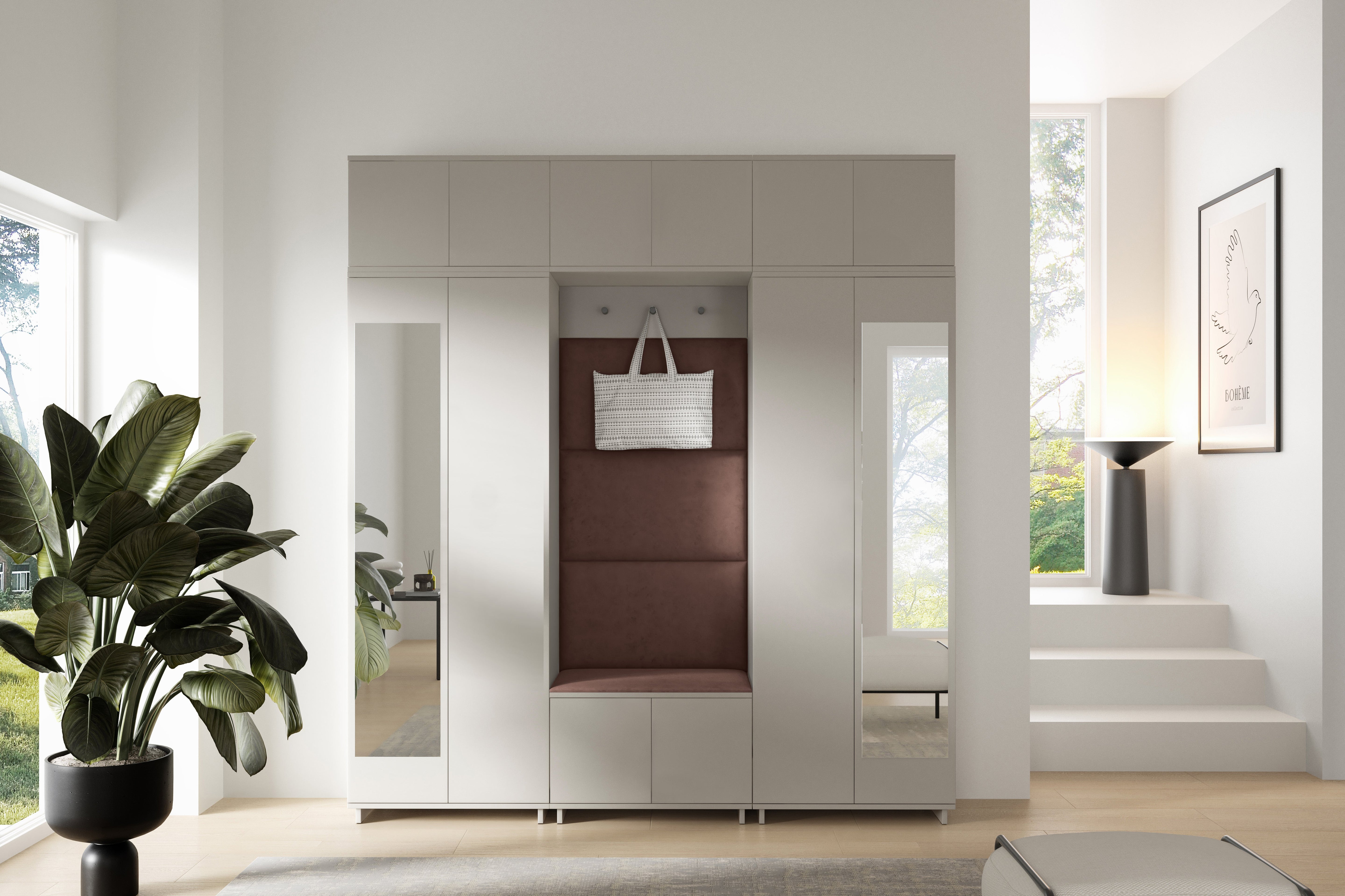 PK Bianco 2 Hallway Wardrobe Set - Brown