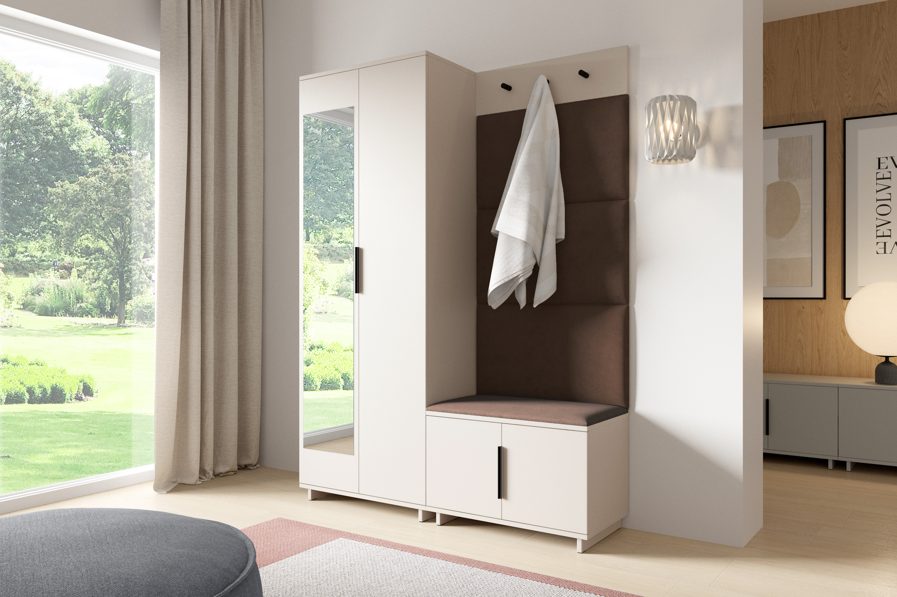 PK Bianco 3 Hallway Wardrobe Set - Brown