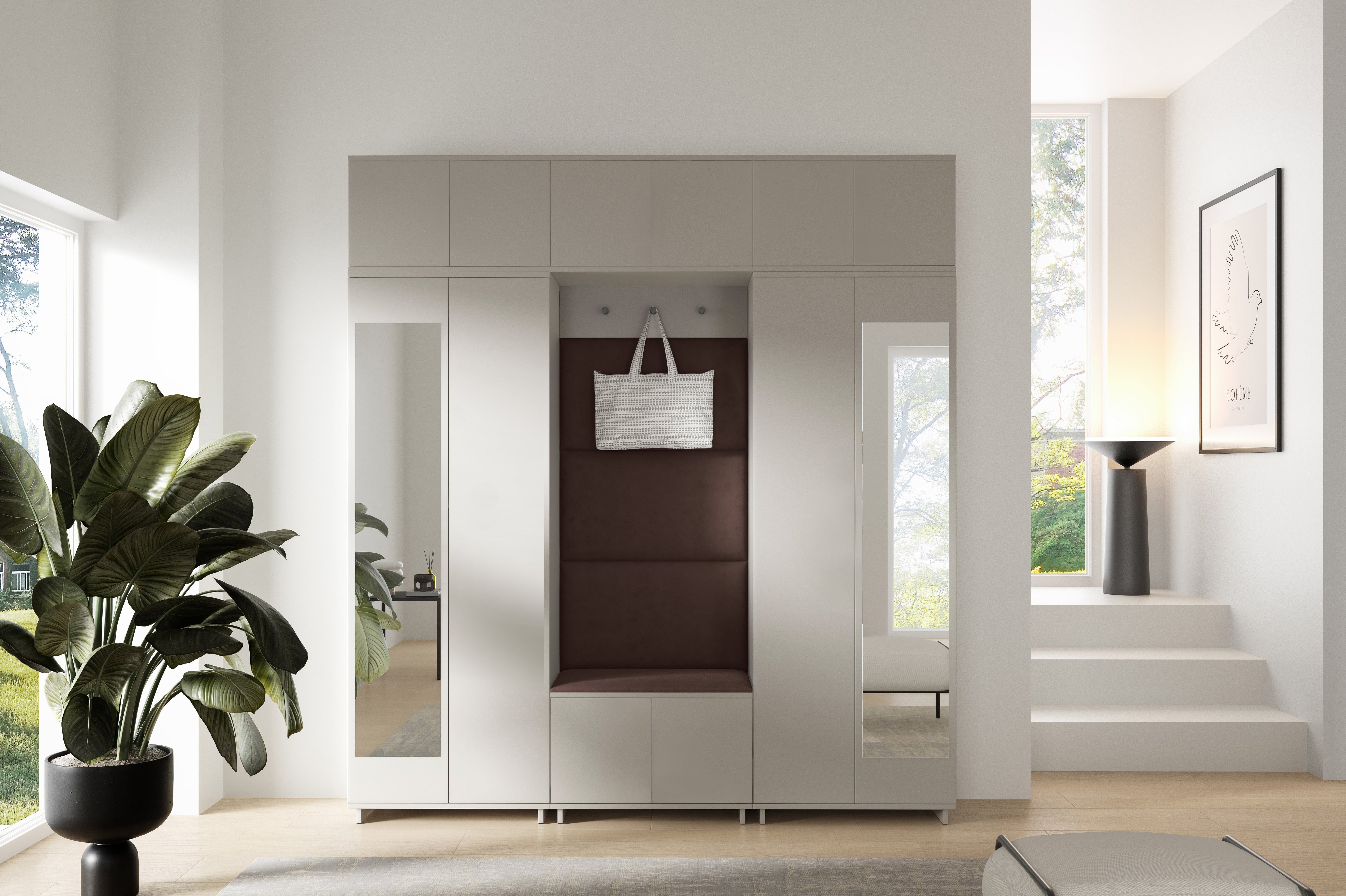 PK Bianco 2 Hallway Wardrobe Set - Dark Brown