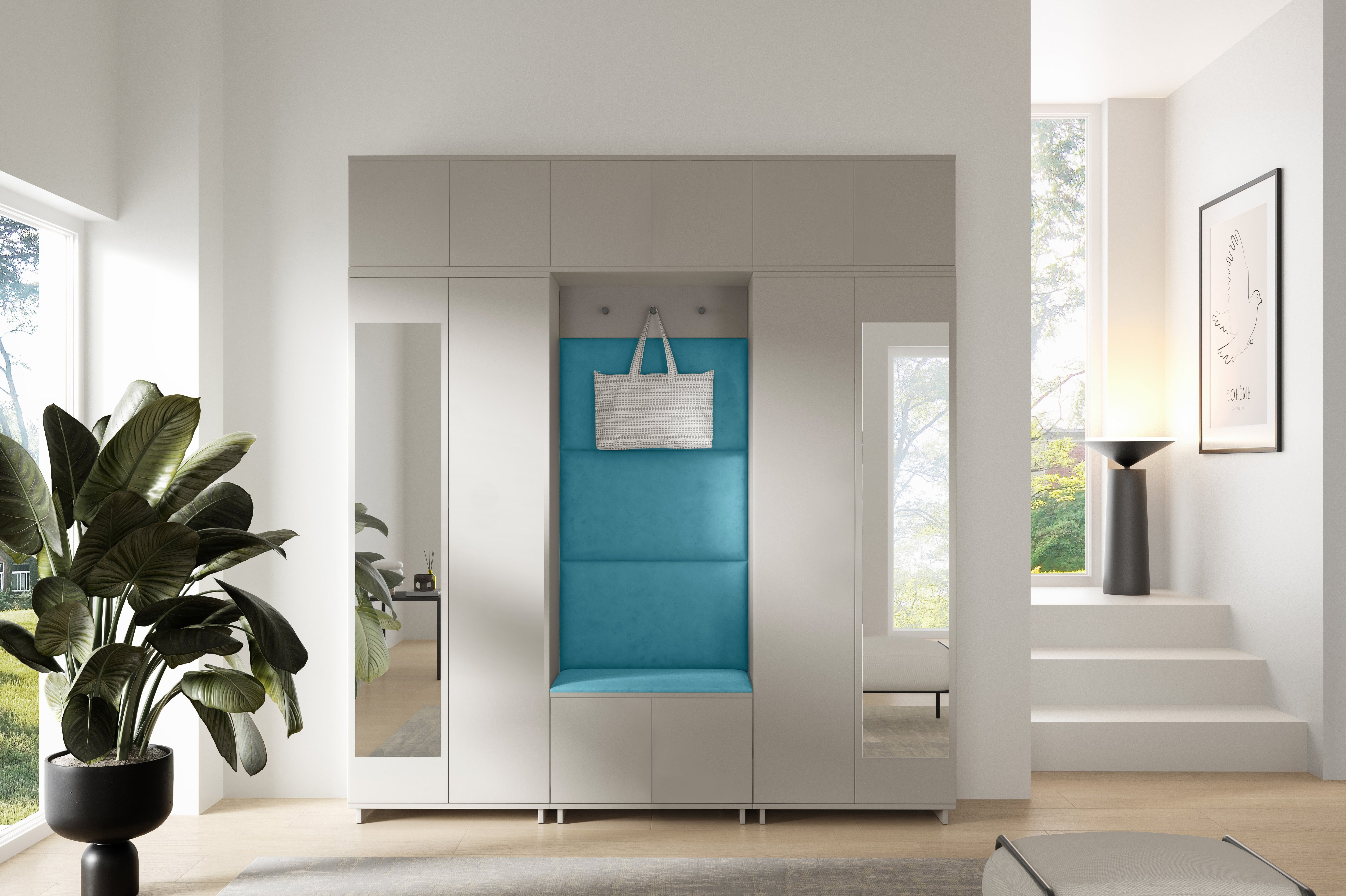 PK Bianco 2 Hallway Wardrobe Set - Azur