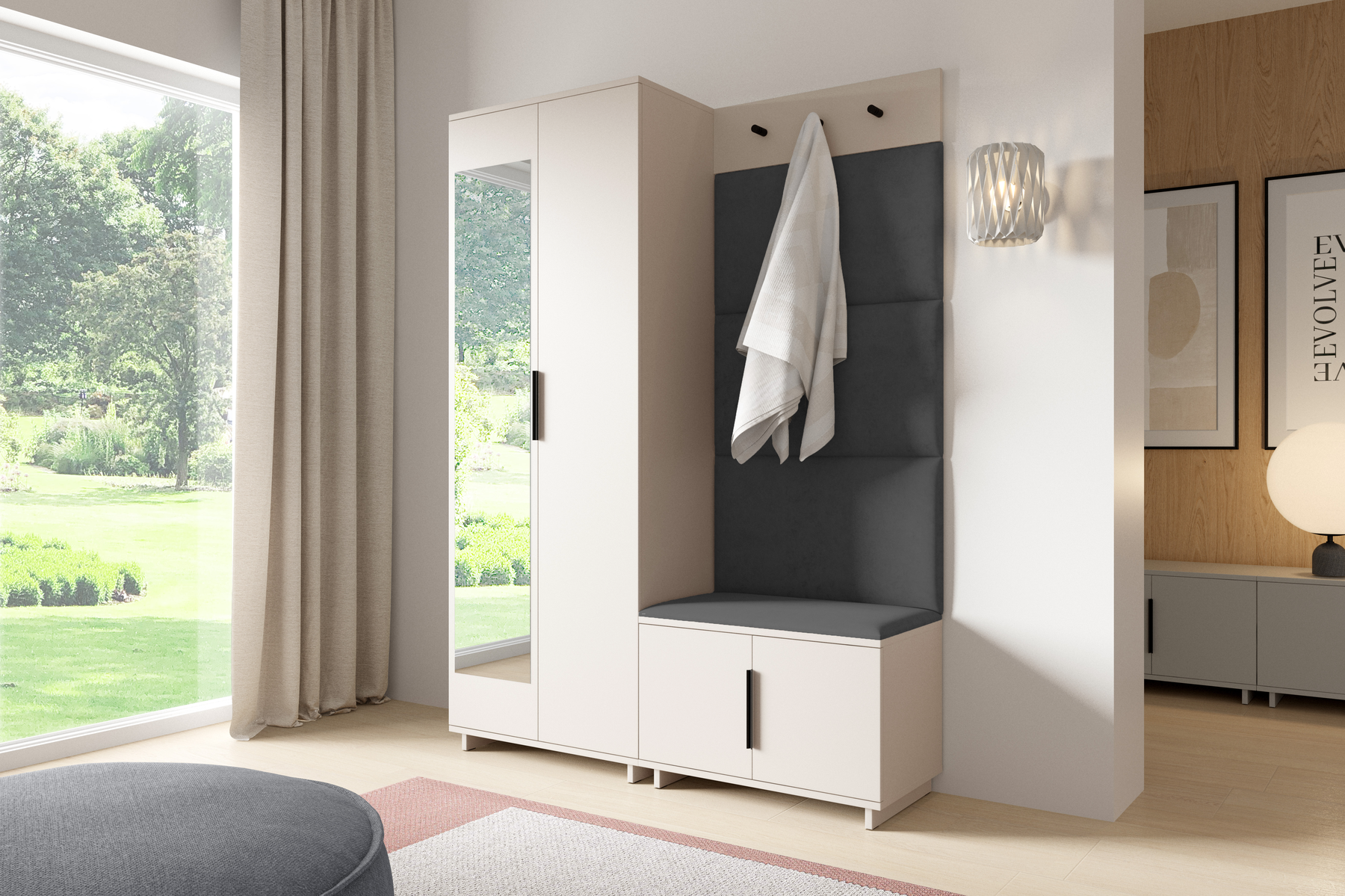 PK Bianco 3 Hallway Wardrobe Set - Graphite