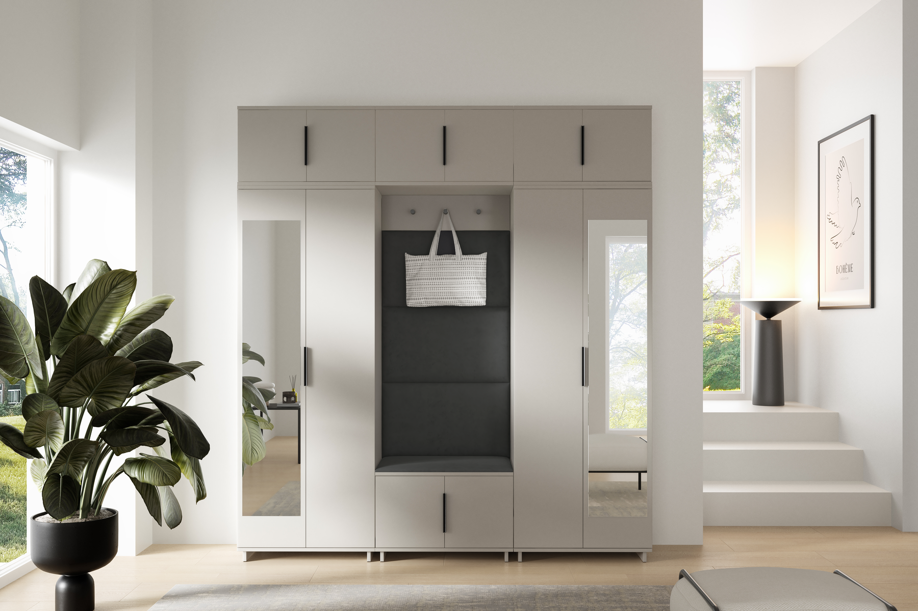 PK Bianco 2 Hallway Wardrobe Set - Graphite