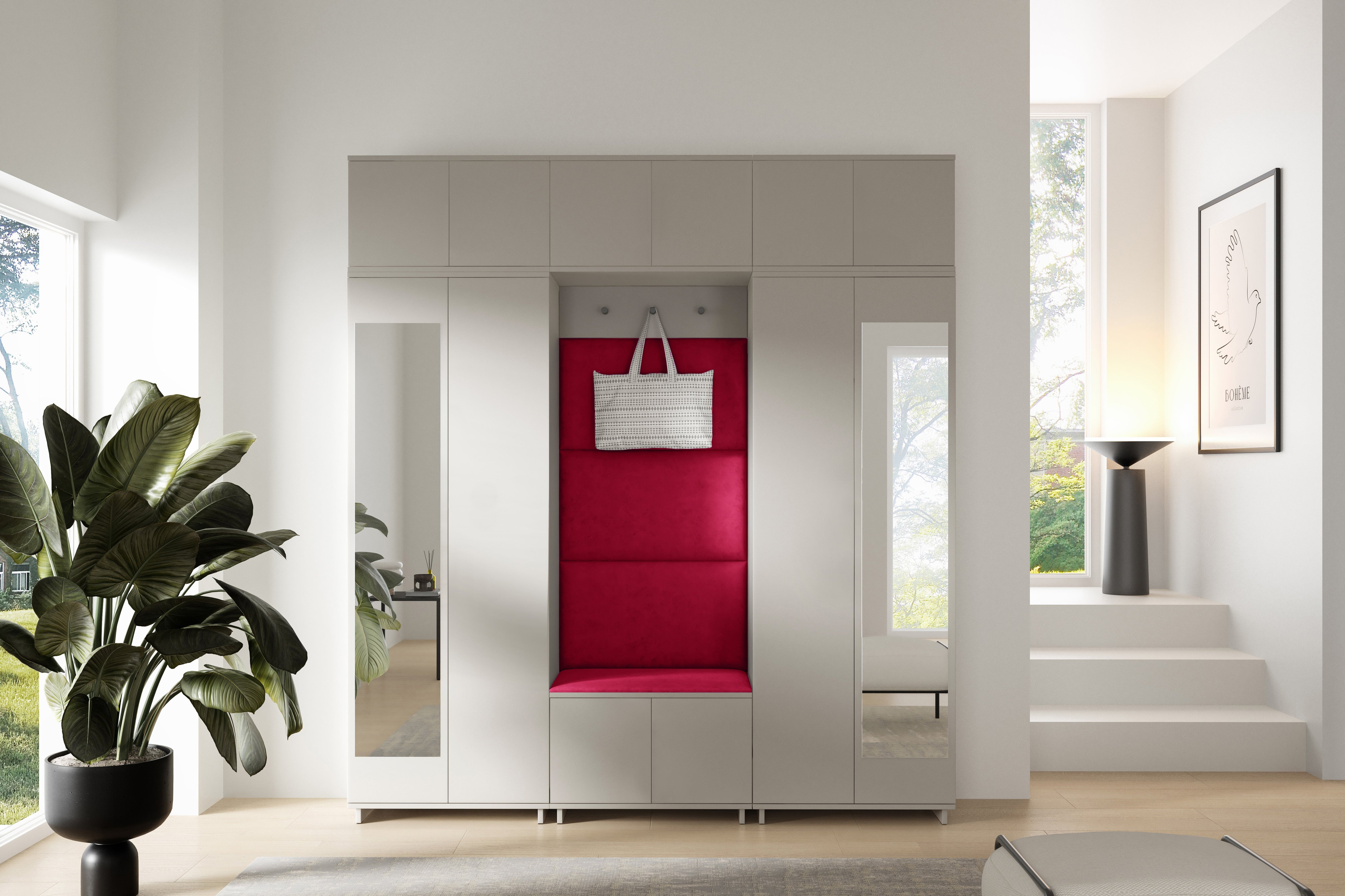 PK Bianco 2 Flurgarderoben-Set - Rubinrot