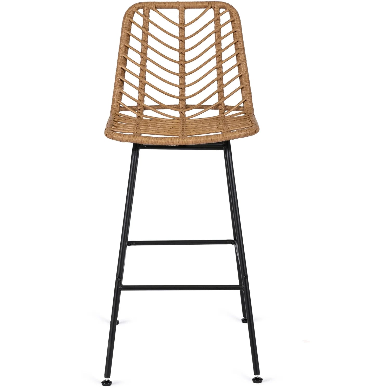 Elite JERRY Oak Shade Rattan Garden Bar Stool – Natural & Stylish