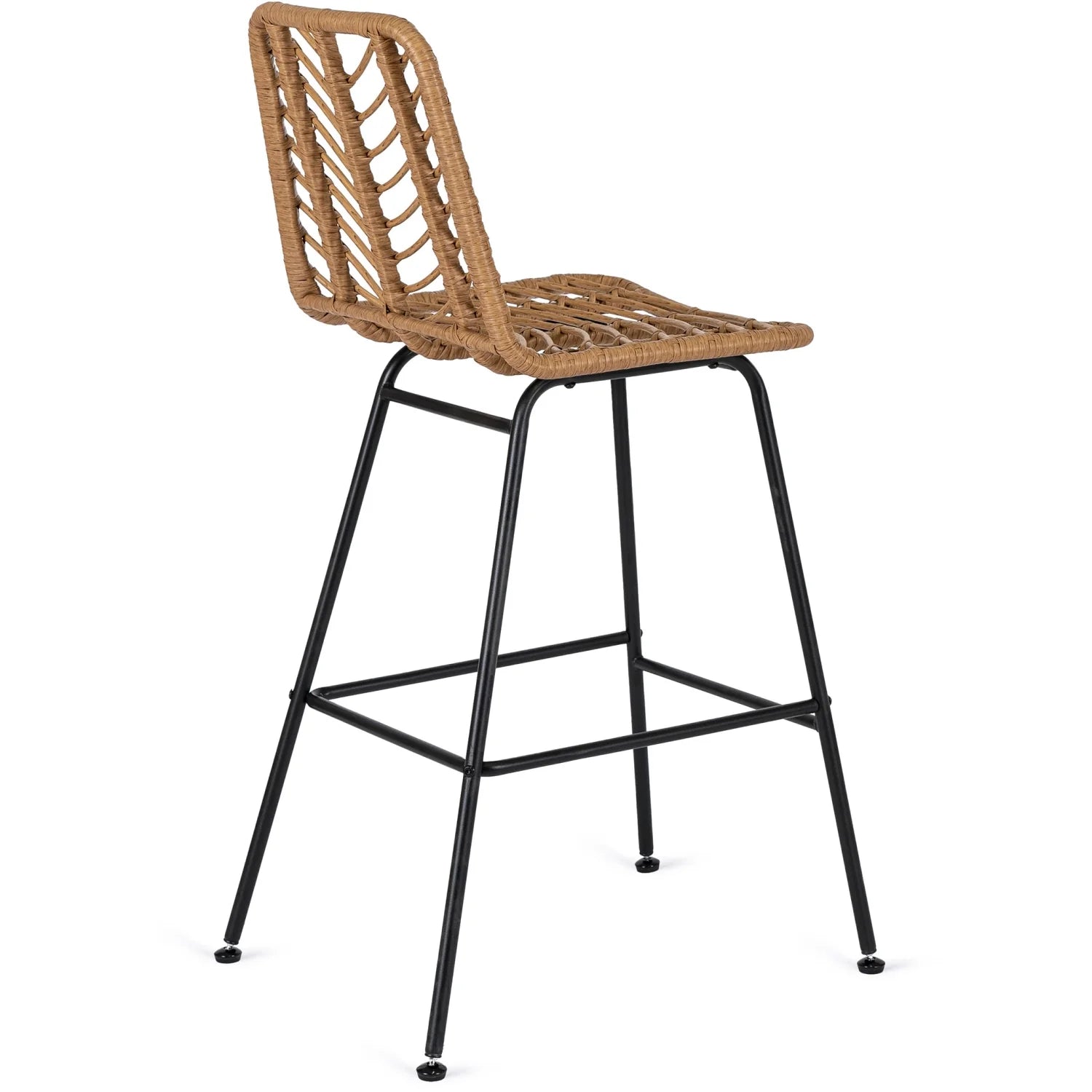 Elite JERRY Oak Shade Rattan Garden Bar Stool – Natural & Stylish