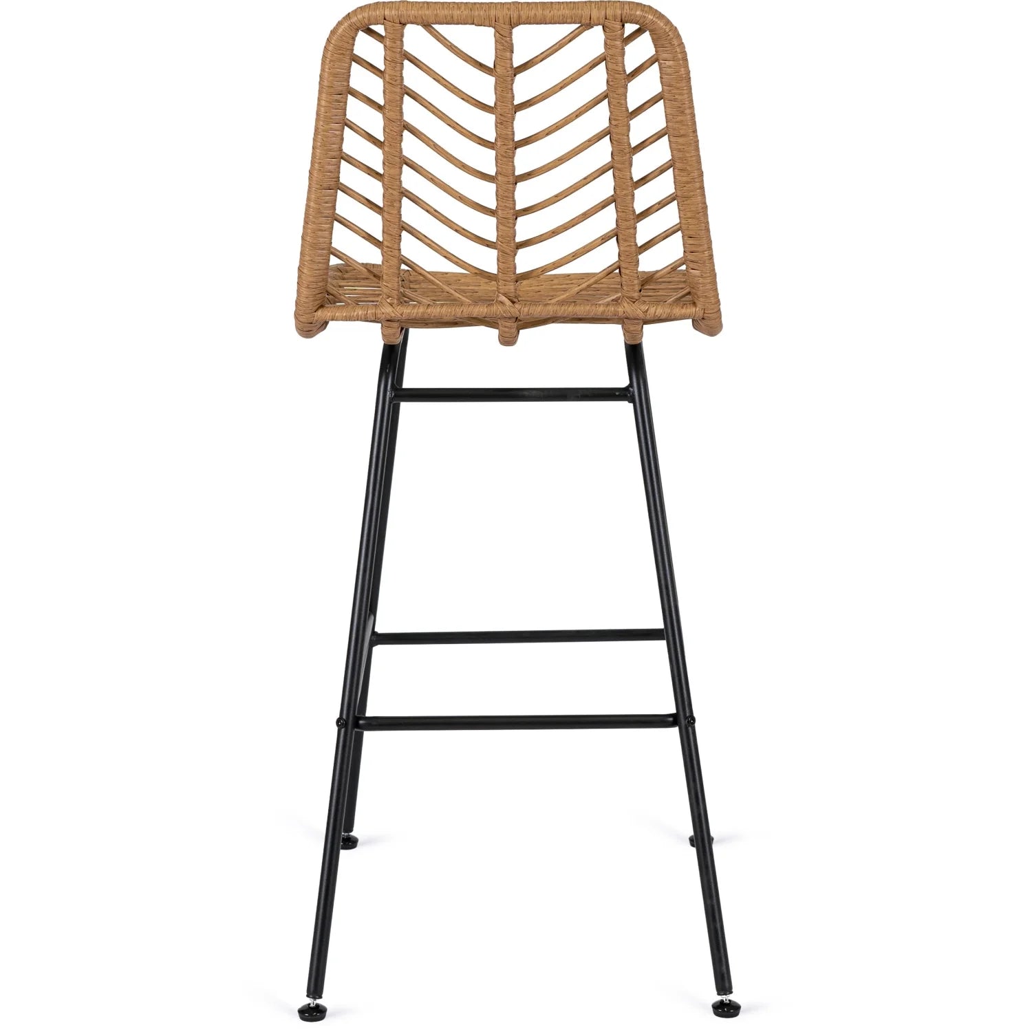 Elite JERRY Oak Shade Rattan Garden Bar Stool – Natural & Stylish