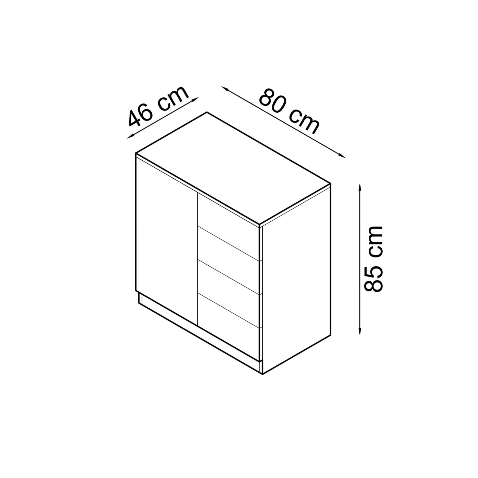 SLEEP VARIA Kommode 80 cm – Eiche geölt