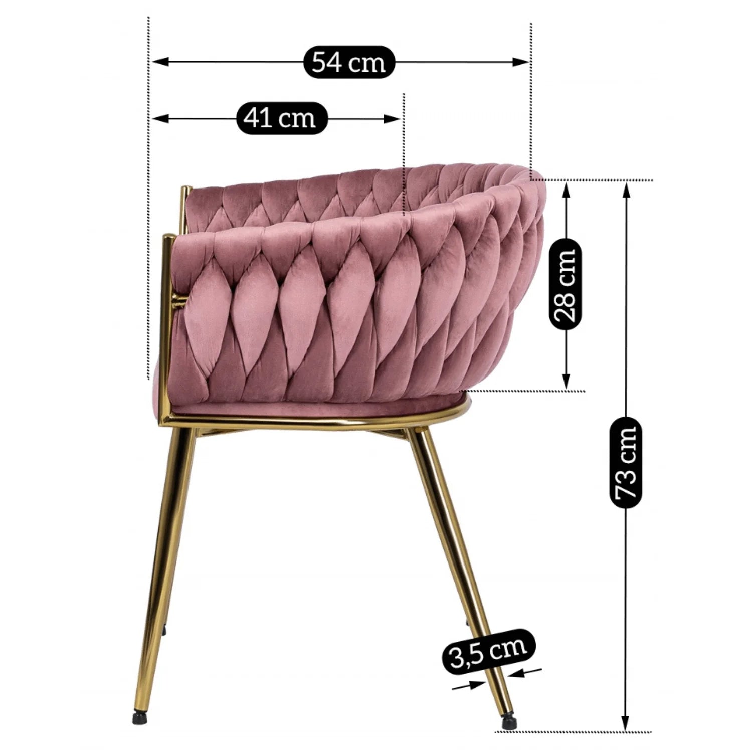 Elite CAPRI Pink Veloursstuhl – Ein Hauch von Luxus und Eleganz