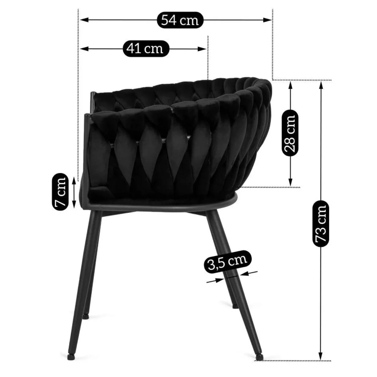 Elite EMPOLI Black Velvet Chair – Modern Comfort & Elegance