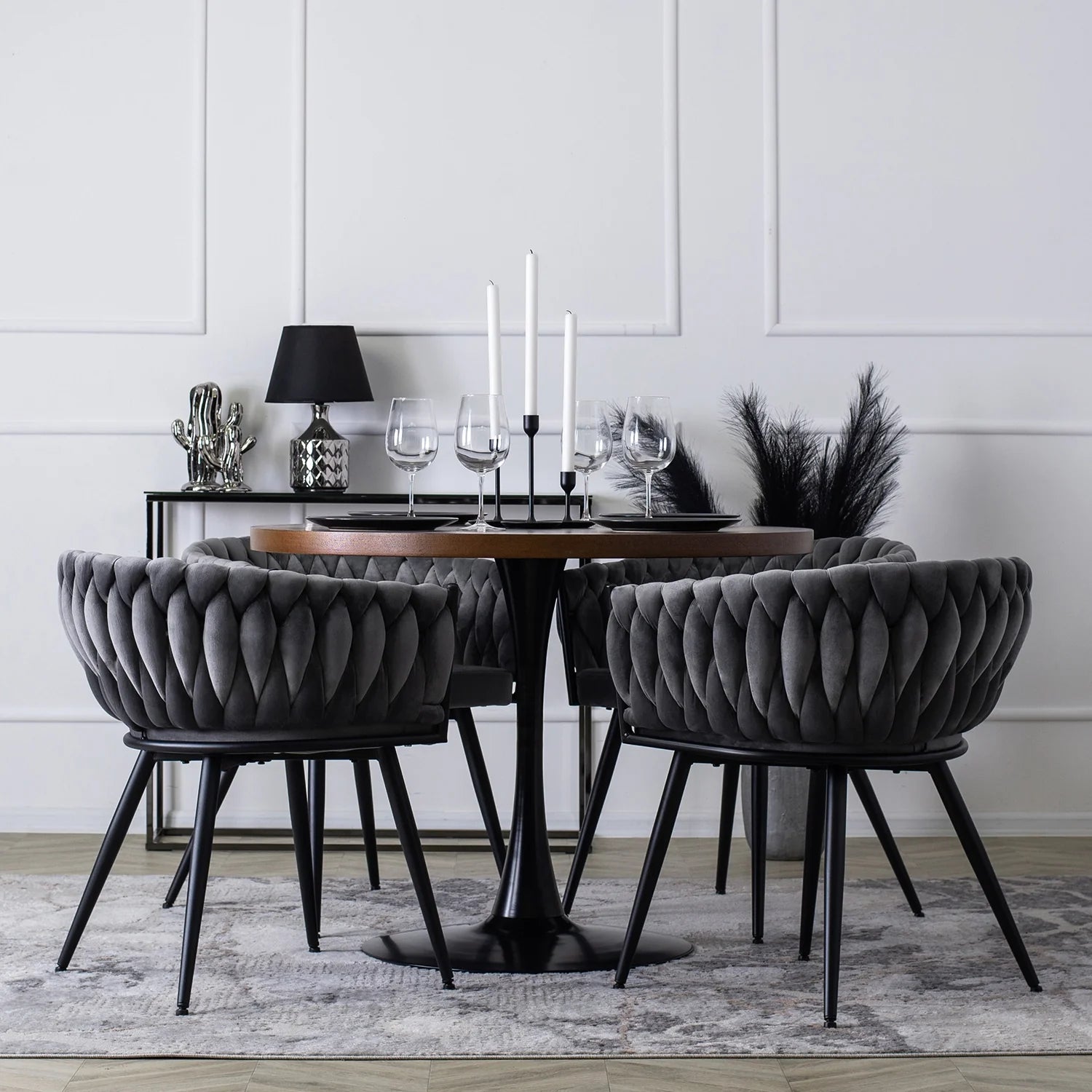 Elite EMPOLI Gray Velvet Chair – Luxurious Comfort & Modern Design
