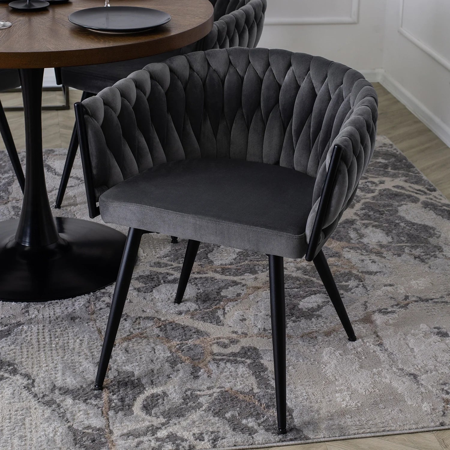 Elite EMPOLI Gray Velvet Chair – Luxurious Comfort & Modern Design