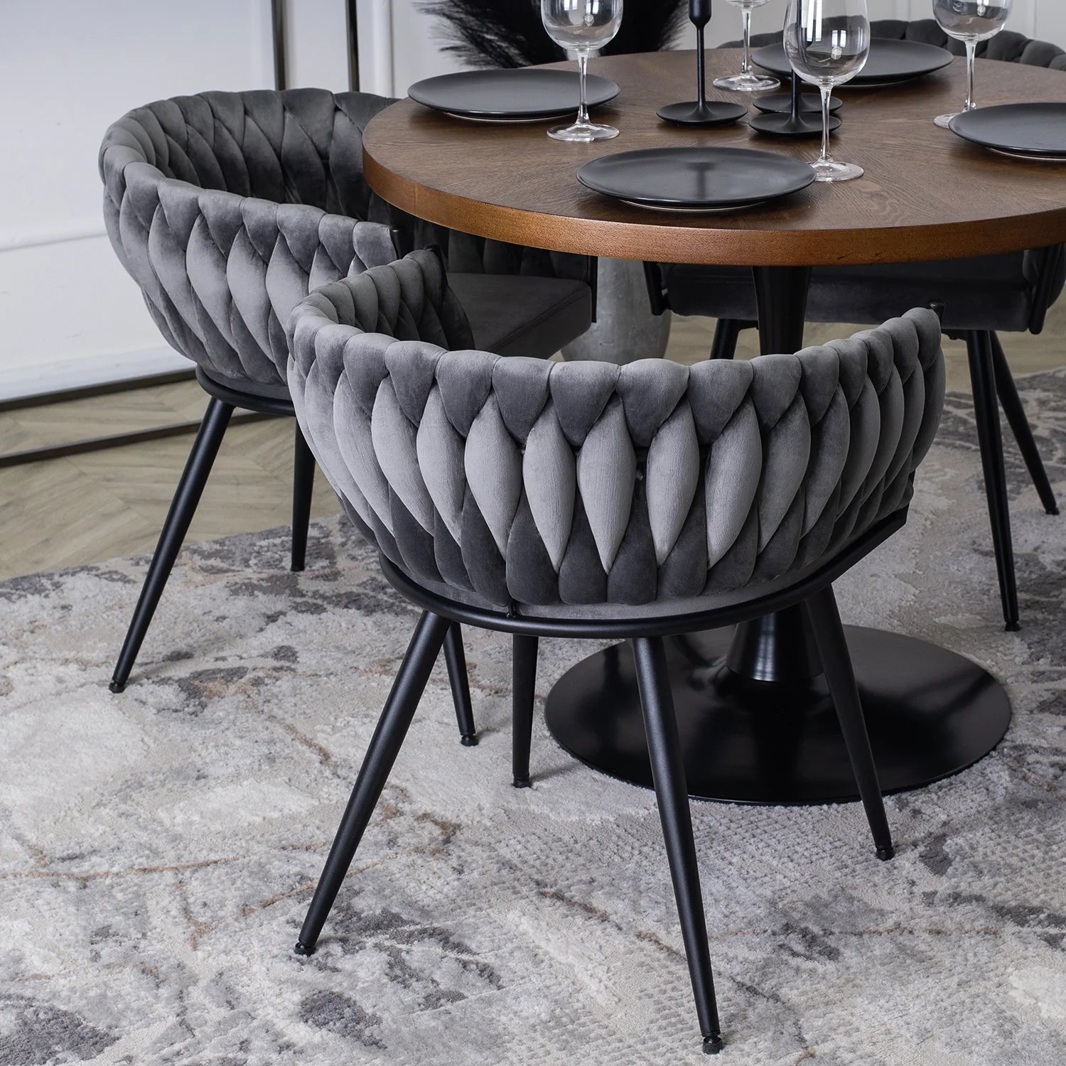 Elite EMPOLI Gray Velvet Chair – Luxurious Comfort & Modern Design