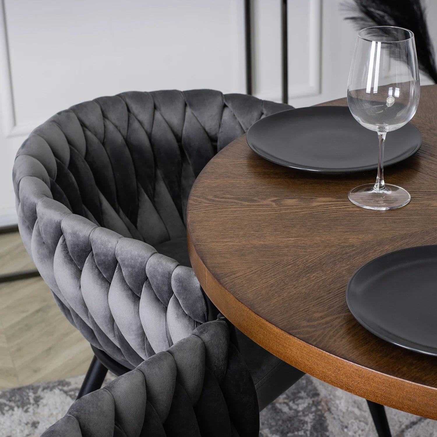 Elite EMPOLI Gray Velvet Chair – Luxurious Comfort & Modern Design
