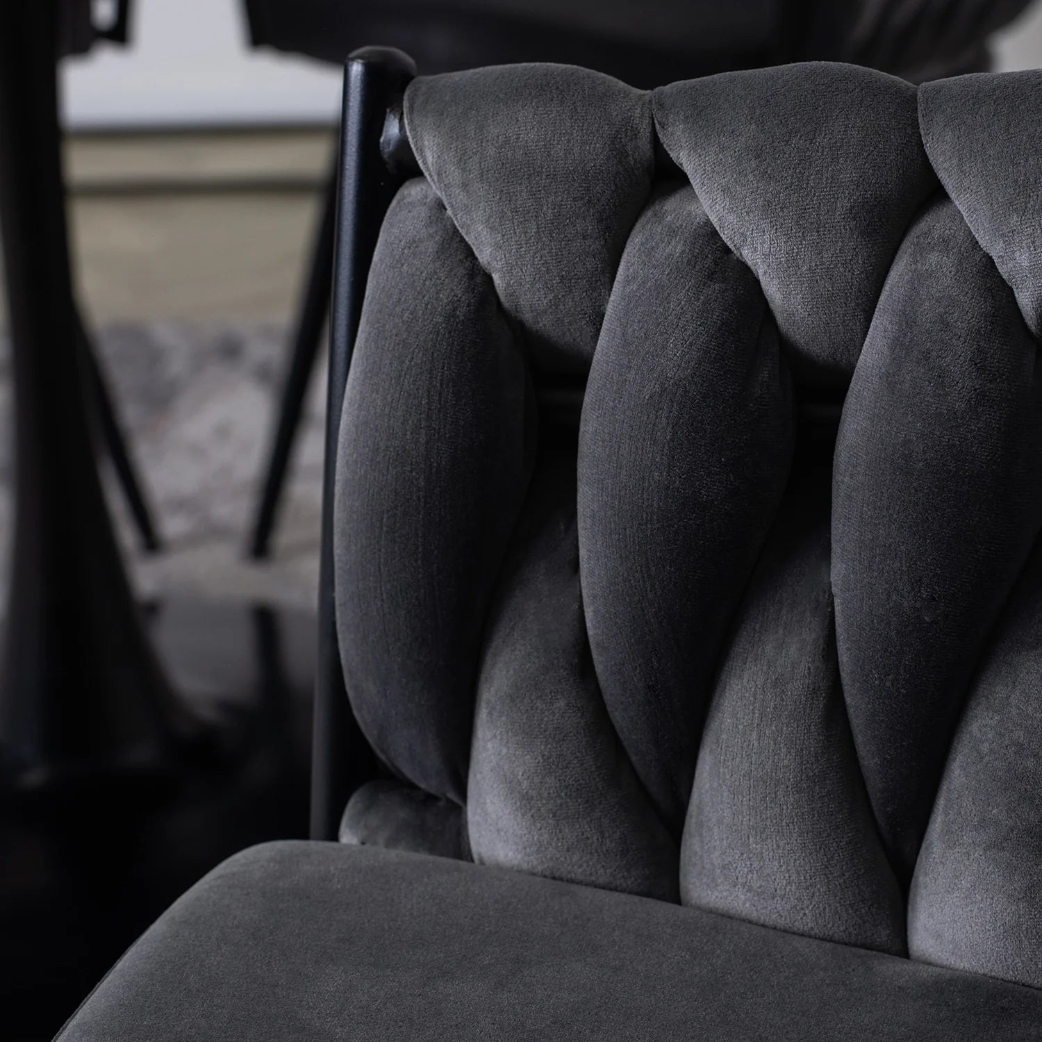 Elite EMPOLI Gray Velvet Chair – Luxurious Comfort & Modern Design