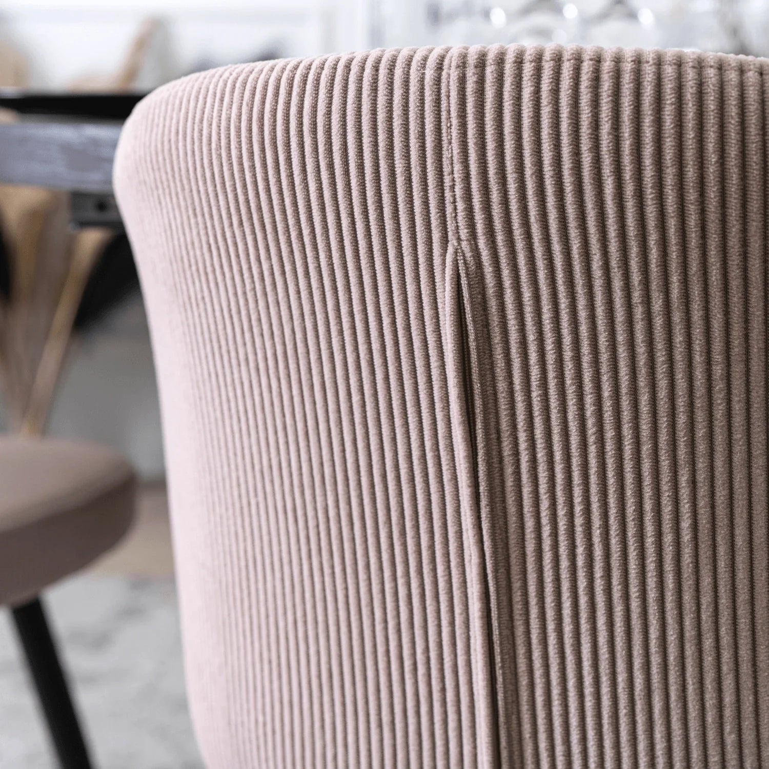 Elite HAILEY Chair – Chic Pink Corduroy with Black Metal Legs