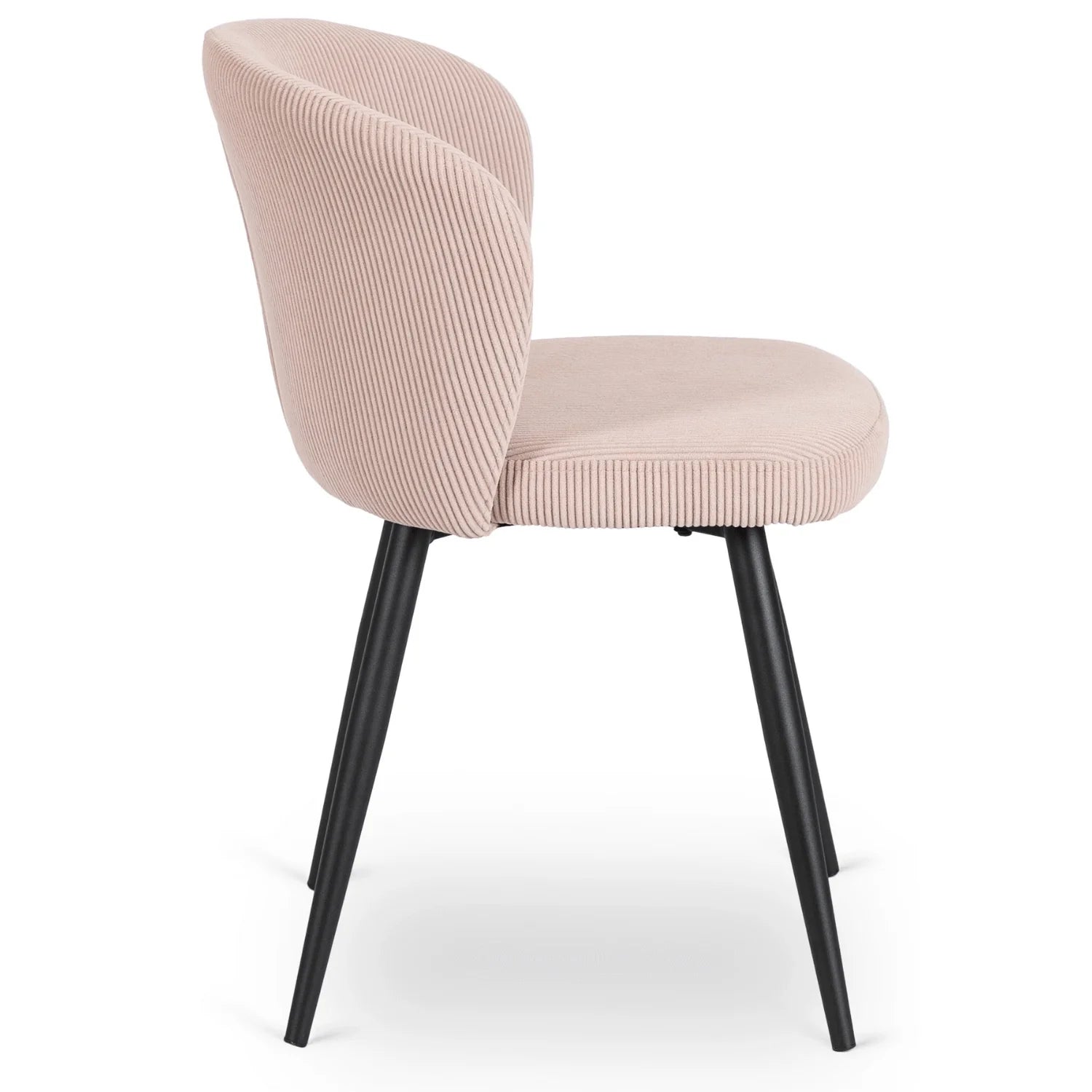 Elite HAILEY Chair – Chic Pink Corduroy with Black Metal Legs