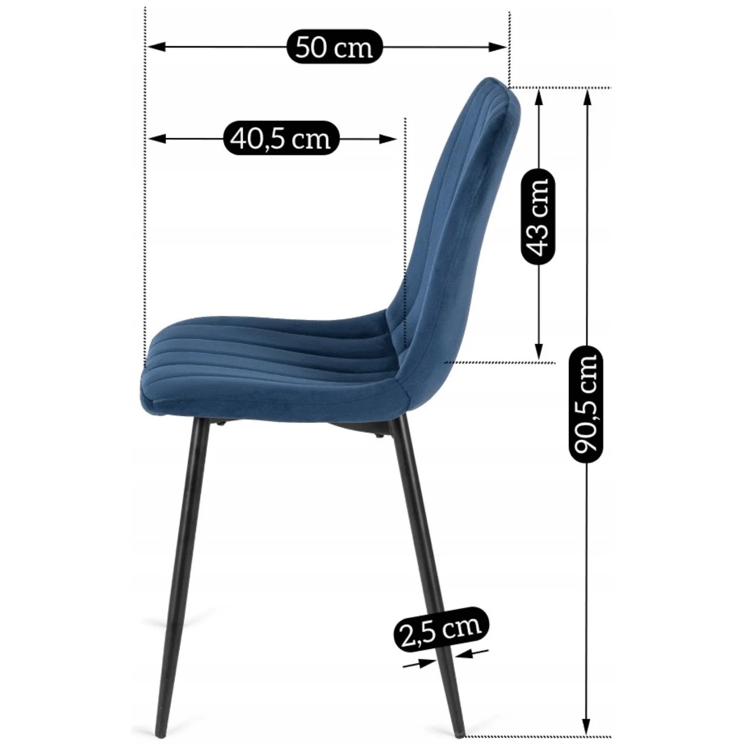 Elite IBIS Navy Blue Velvet Chair – Timeless Elegance & Supreme Comfort