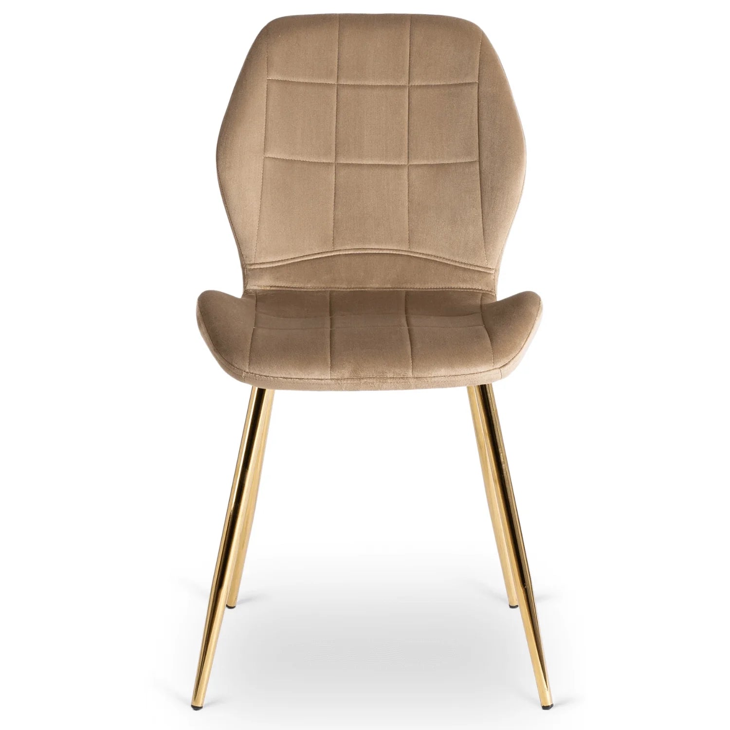 Elite IRYS Beige Veloursstuhl mit goldenen Beinen – Ein Statement von Eleganz und Komfort