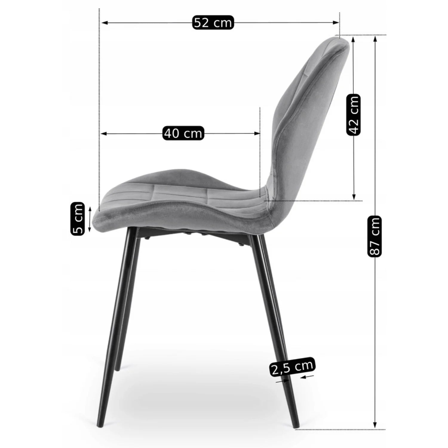 Elite IRYS Gray Velour Chair – Modern Comfort & Elegance