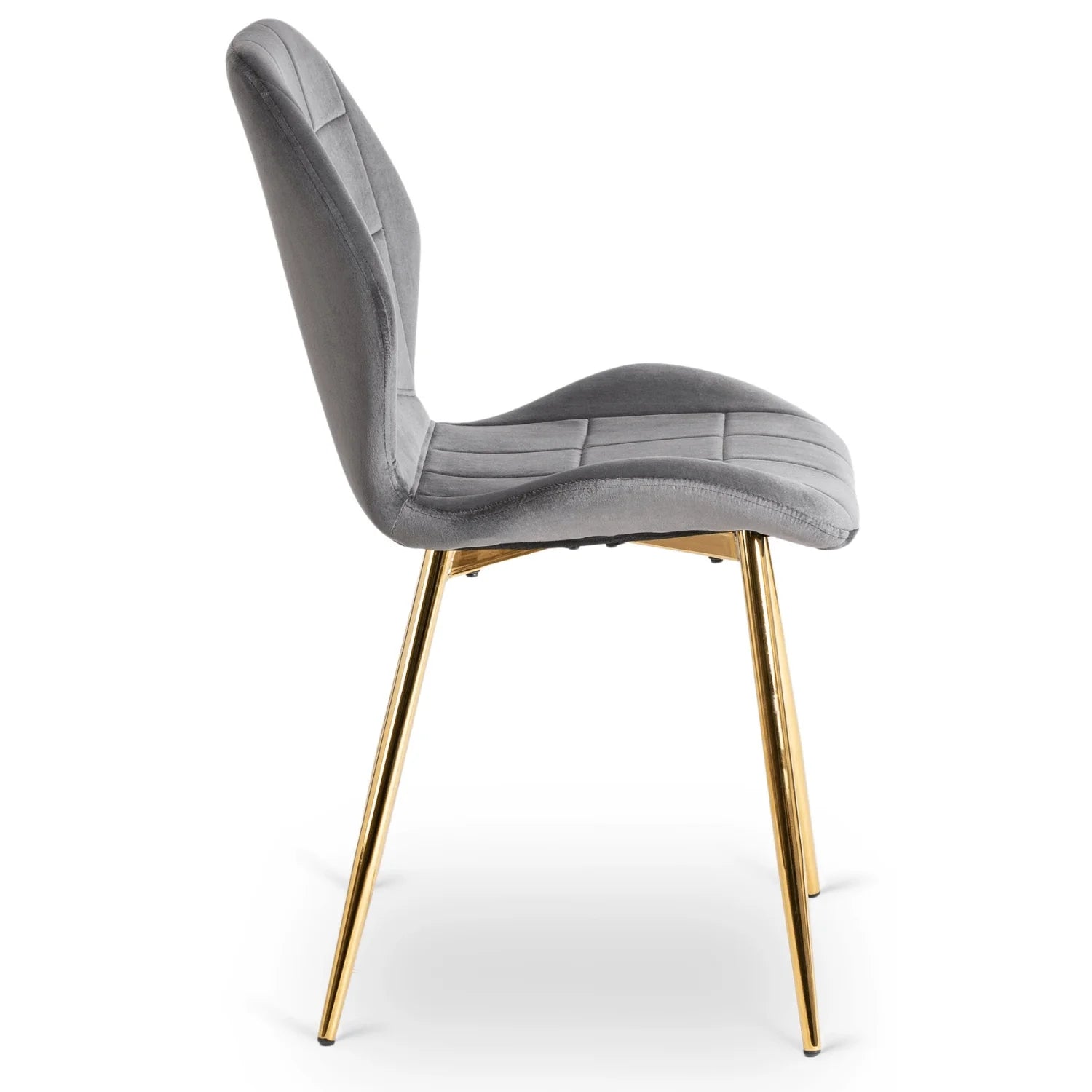 Elite IRYS Grauer Veloursstuhl mit goldenen Beinen – Eine Mischung aus Eleganz und Modernität