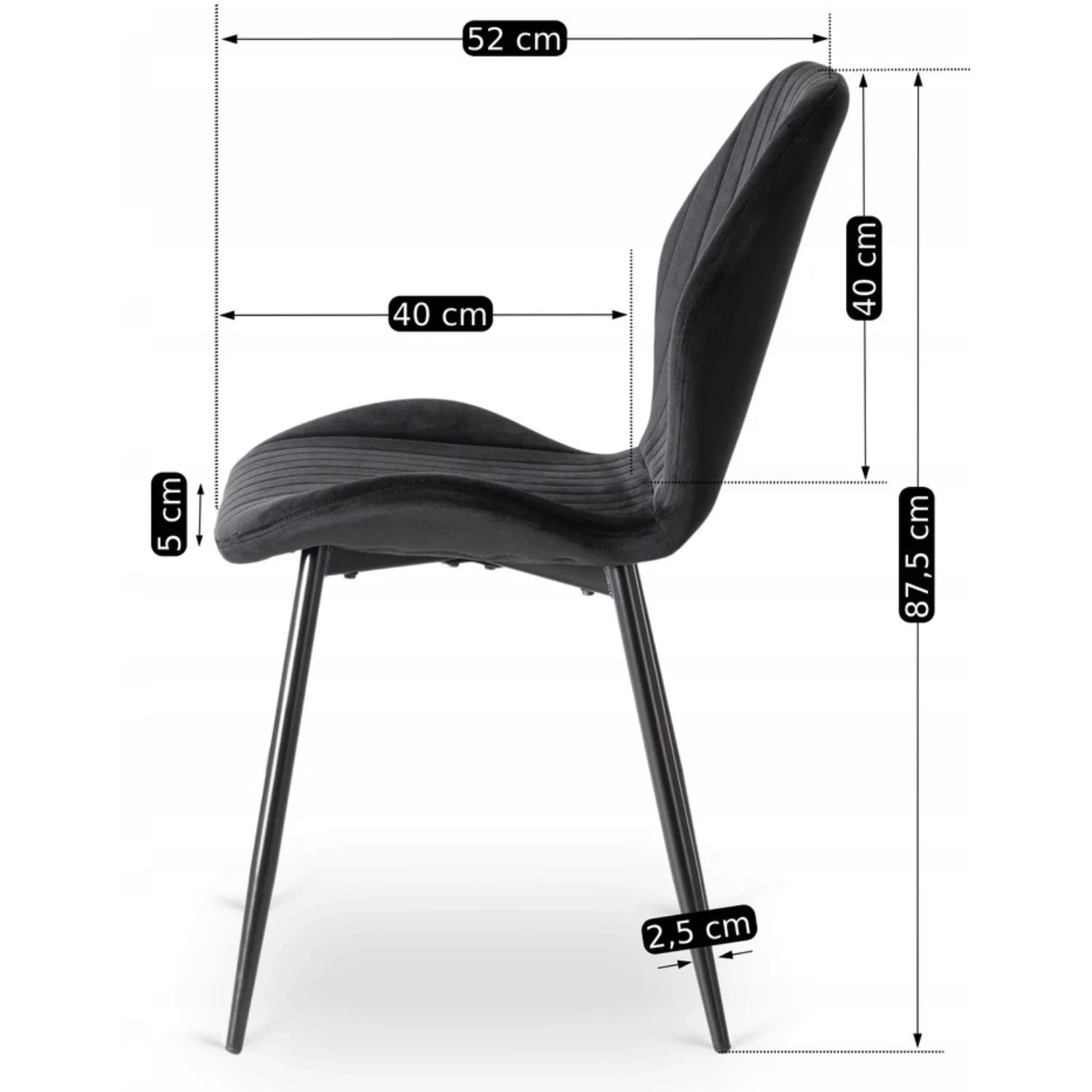 Elite LILAC Black Velvet Chair – A Statement of Elegance & Comfort