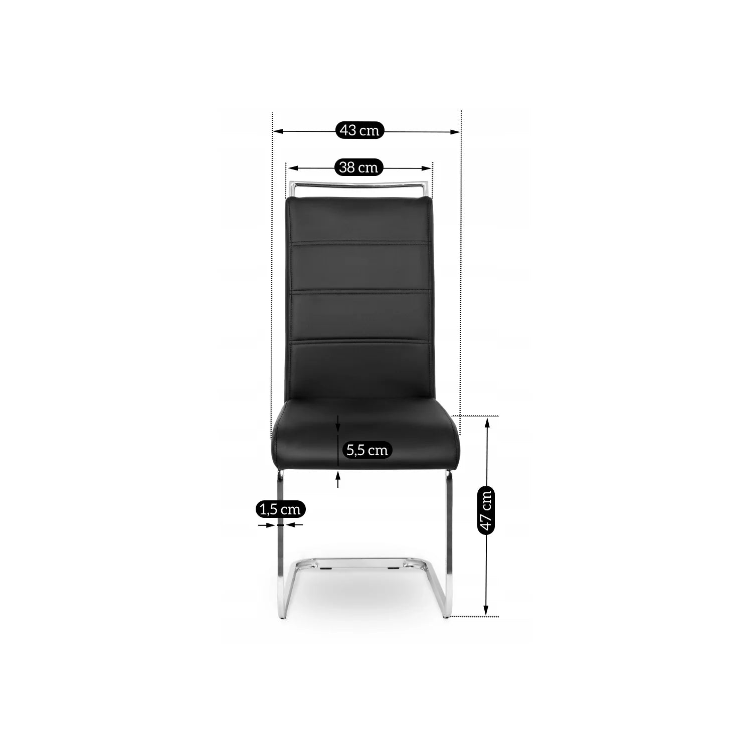 Elite LOCA Black Eco-Leather Chair – Modern Elegance & Comfort
