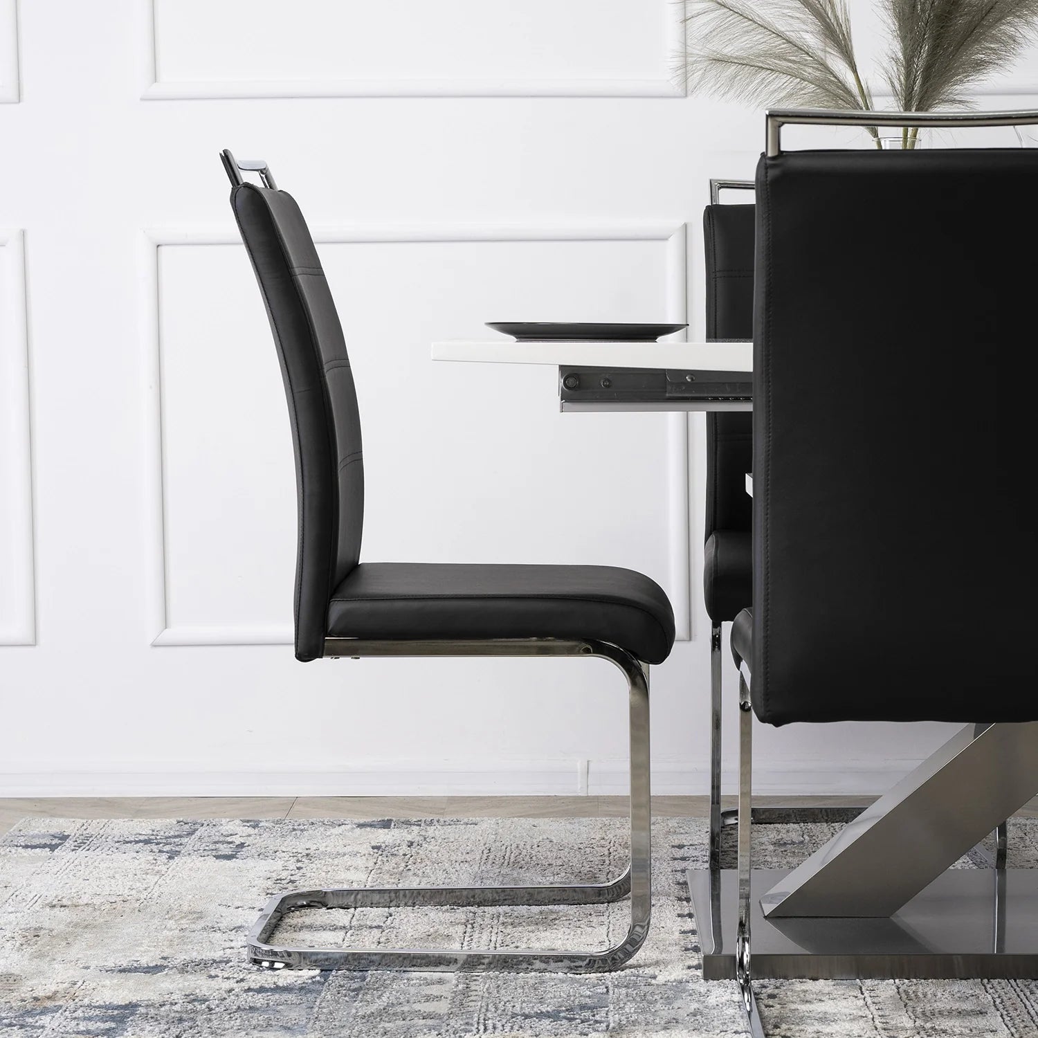 Elite LOCA Black Eco-Leather Chair – Modern Elegance & Comfort