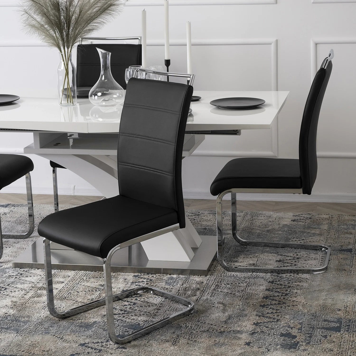 Elite LOCA Black Eco-Leather Chair – Modern Elegance & Comfort