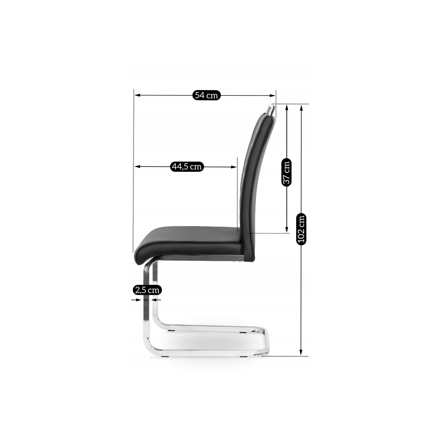 Elite LOCA Black Eco-Leather Chair – Modern Elegance & Comfort