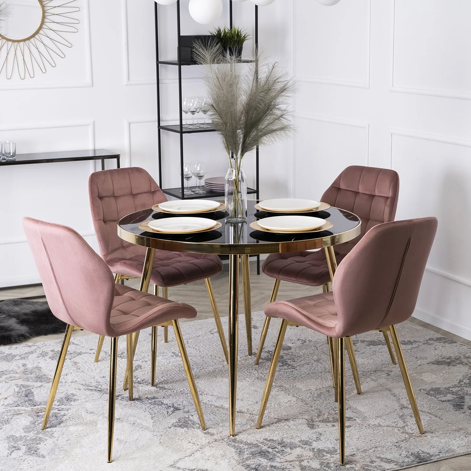 Elite LUCKY Pink Velvet Chair – A Statement of Elegance & Comfort