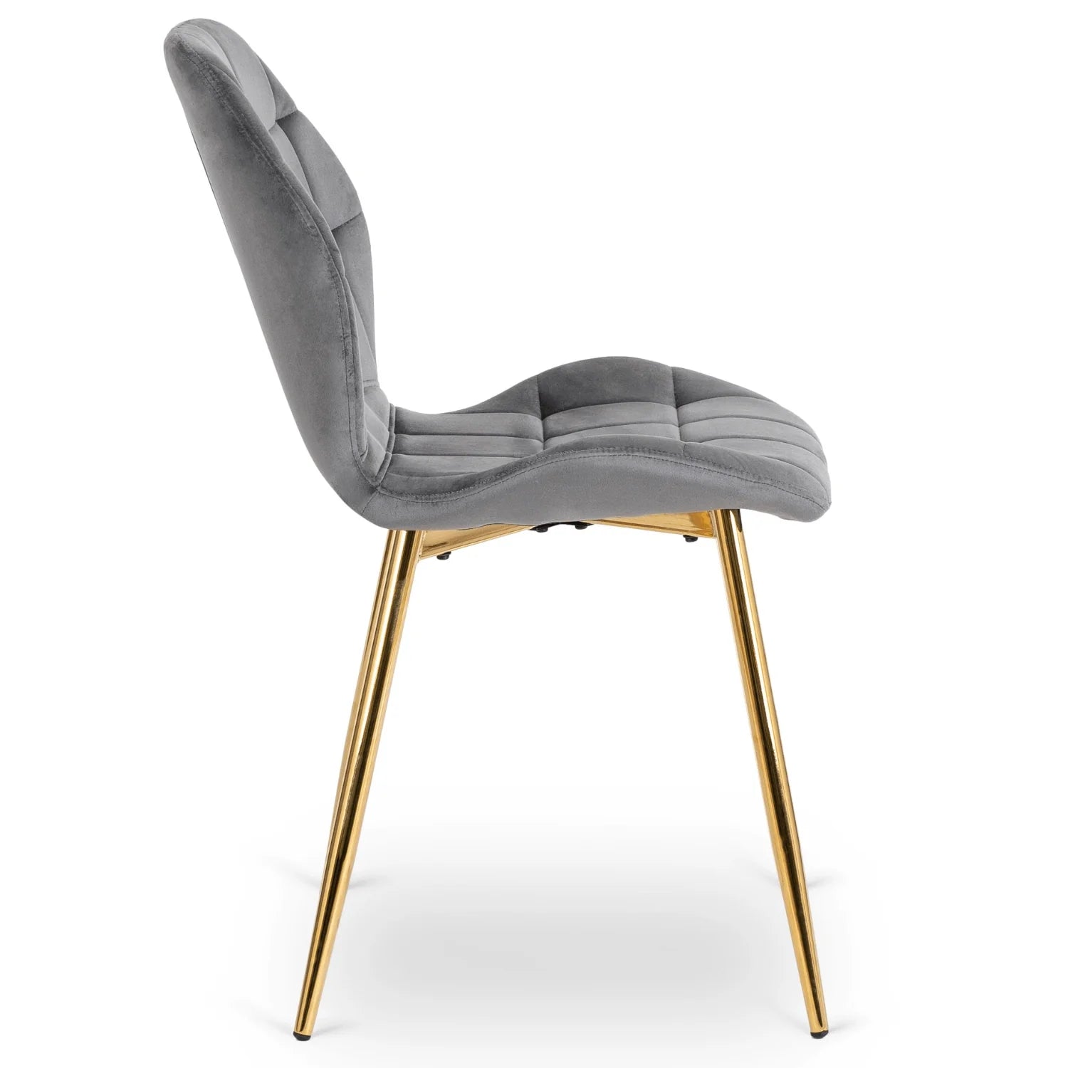 Elite LUCKY Grauer Samtstuhl mit goldenen Beinen – Elegante und moderne Sitzgelegenheiten