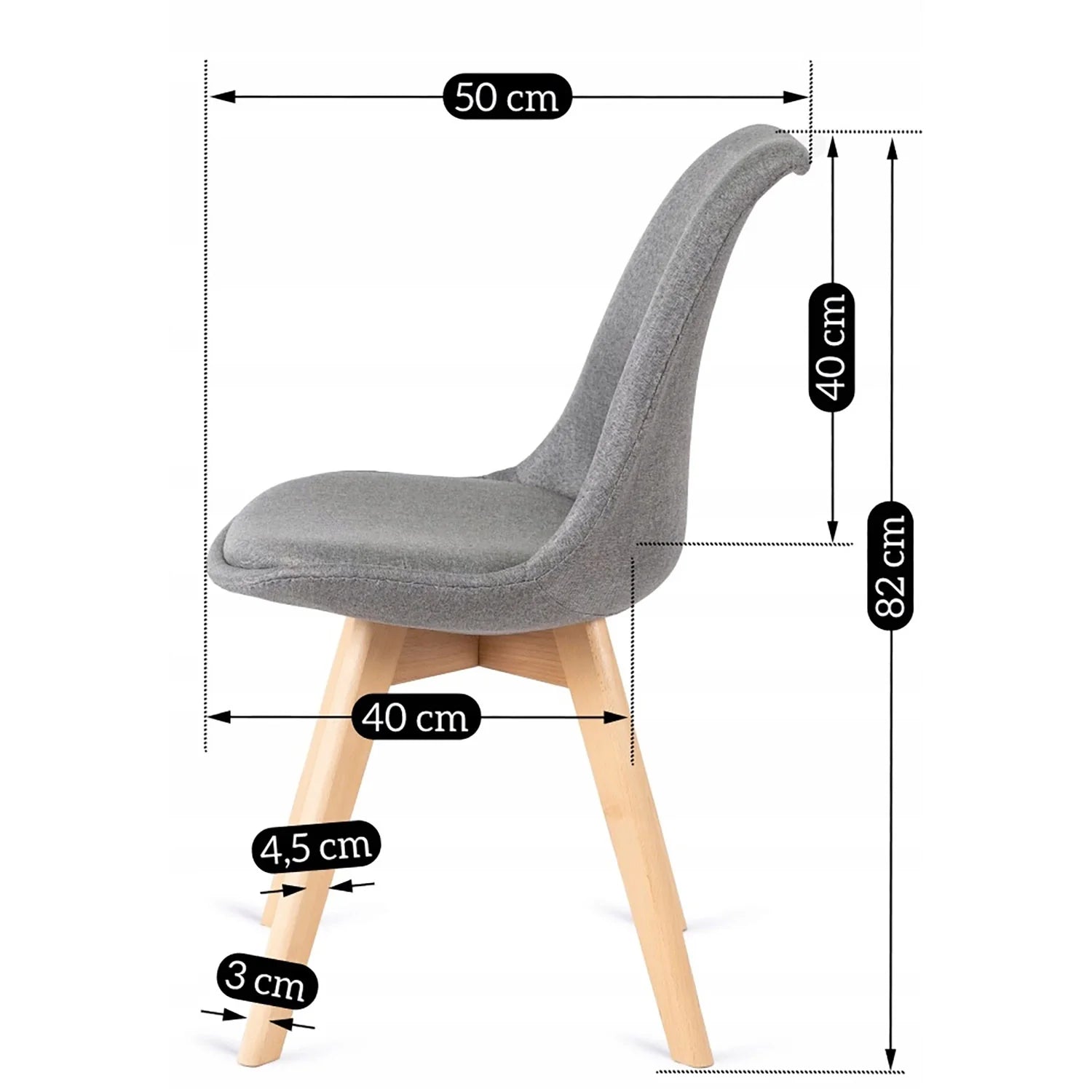 Elite NEVEL Grauer Stuhl – Minimalistischer Komfort und Stil