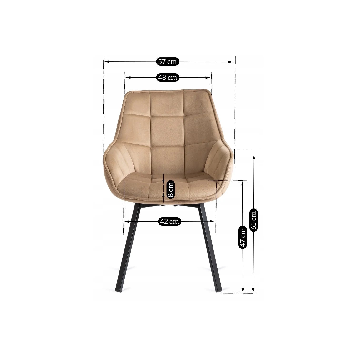 Elite LUNA Beige Velvet Swivel Chair – Elegant Comfort & Modern Design