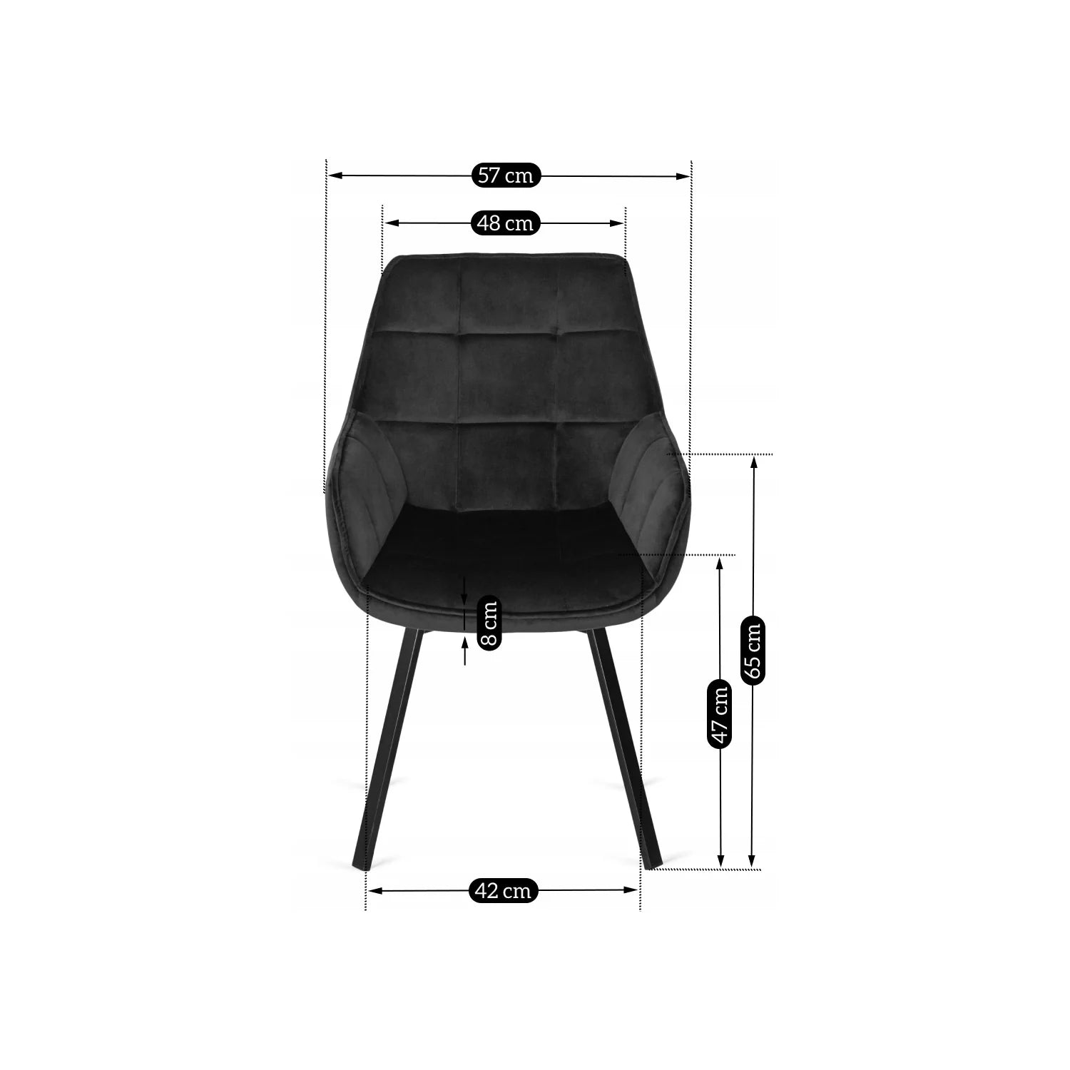 Elite LUNA Black Velvet Swivel Chair – Modern Comfort & Style