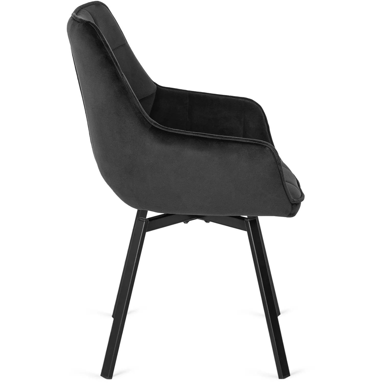Elite LUNA Black Velvet Swivel Chair – Modern Comfort & Style